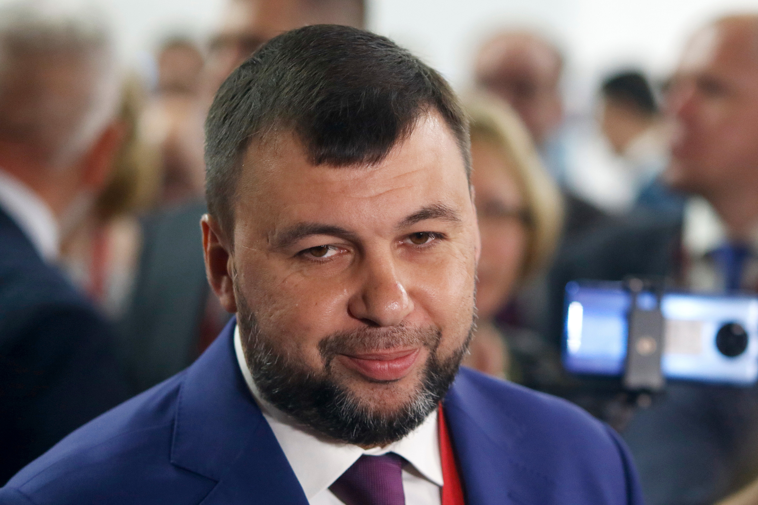 Denis Pushilin, Head of the Donetsk People's Republic, visits the St. Petersburg International Economic Forum 2022, in St. Petersburg, Russia, on June 16.