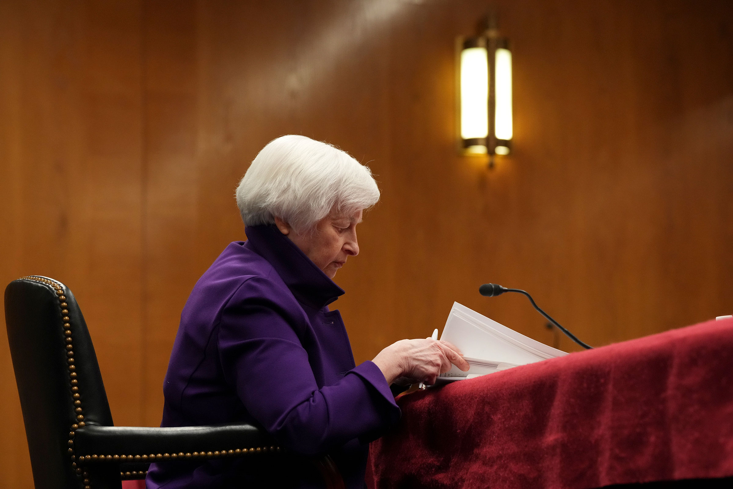 Treasury Secretary Janet Yellen appears before the Senate Appropriations Committee during a hearing to review the fiscal year 2024 budget for the Department of the Treasury, on Capitol Hill in Washington on Wednesday, March 22.