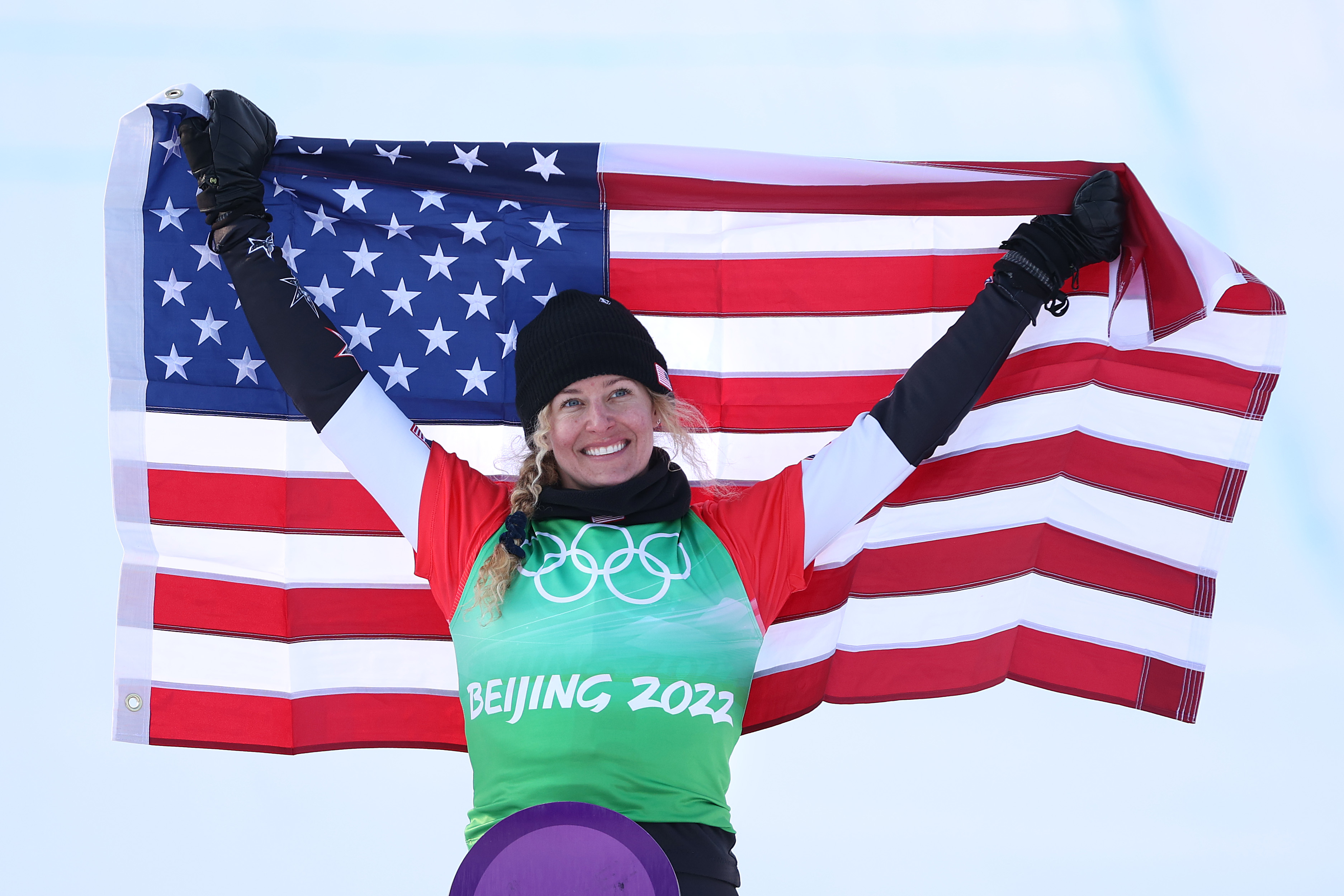 Lindsey Jacobellis won the US' first gold medal of Beijing 2022 in the women's snowboard cross.