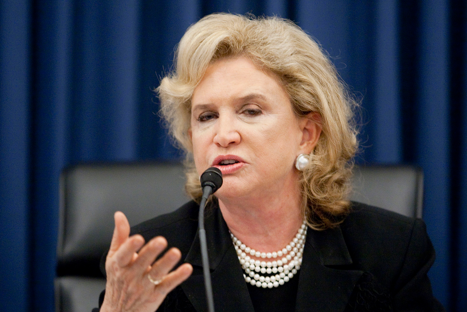 New York Representative Carolyn Maloney speaks at a joint Economic Committee hearing in Washington, DC on November 19, 2009. 