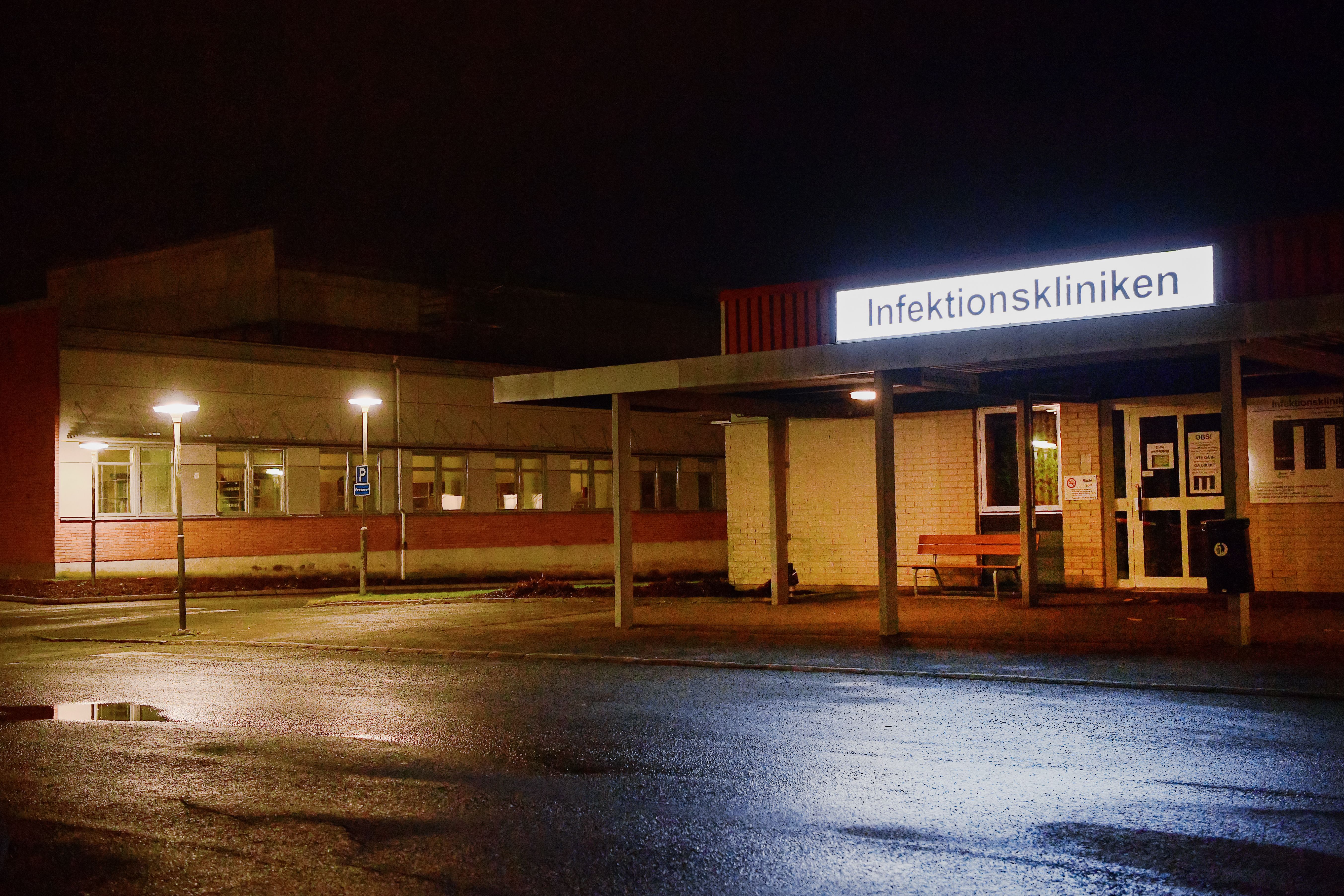 The clinic for infectious diseases is seen in Jönköping, Sweden, on January 31.
