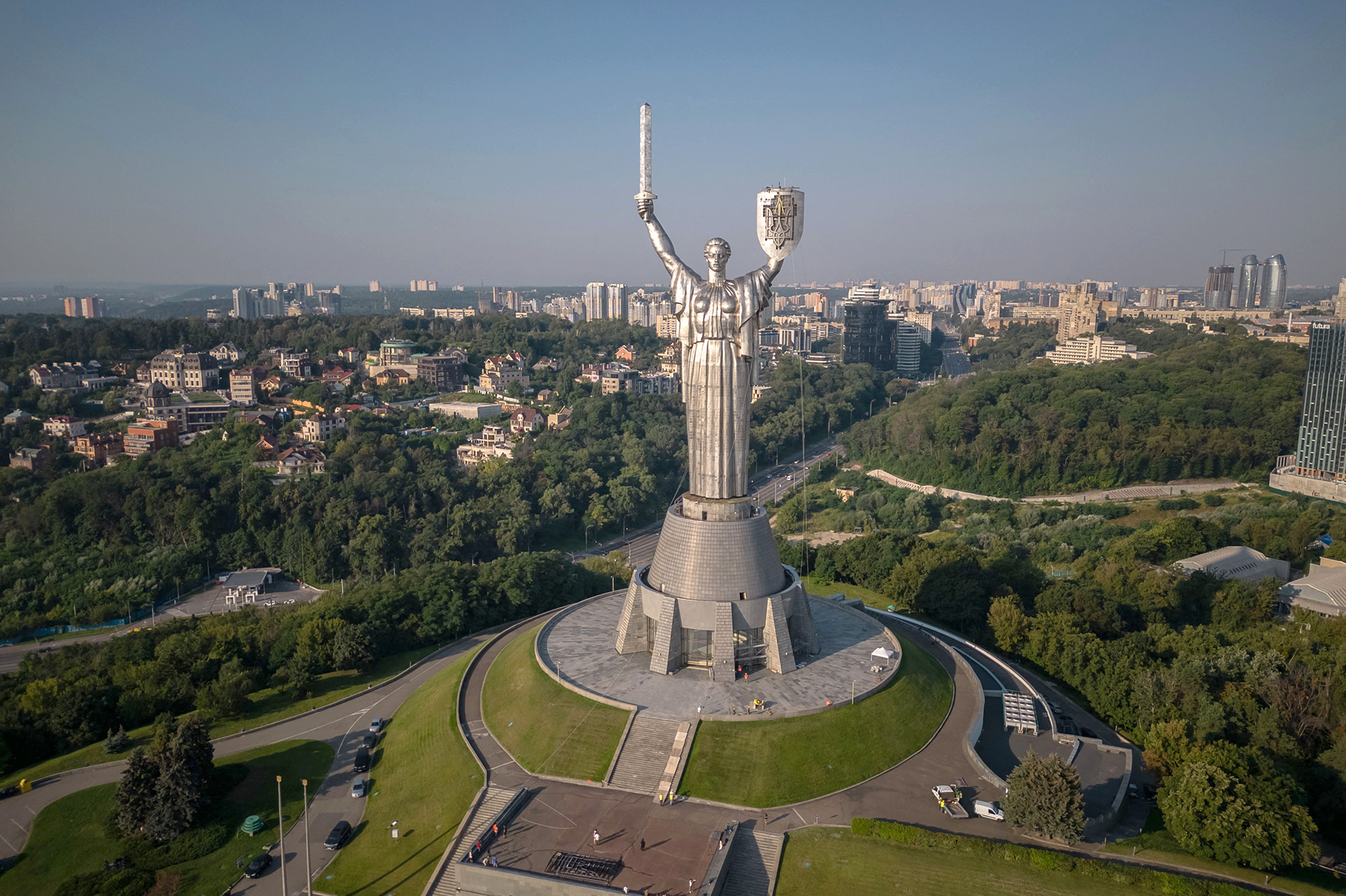 The Motherland Monument in Kyiv, Ukraine, on August 6. 