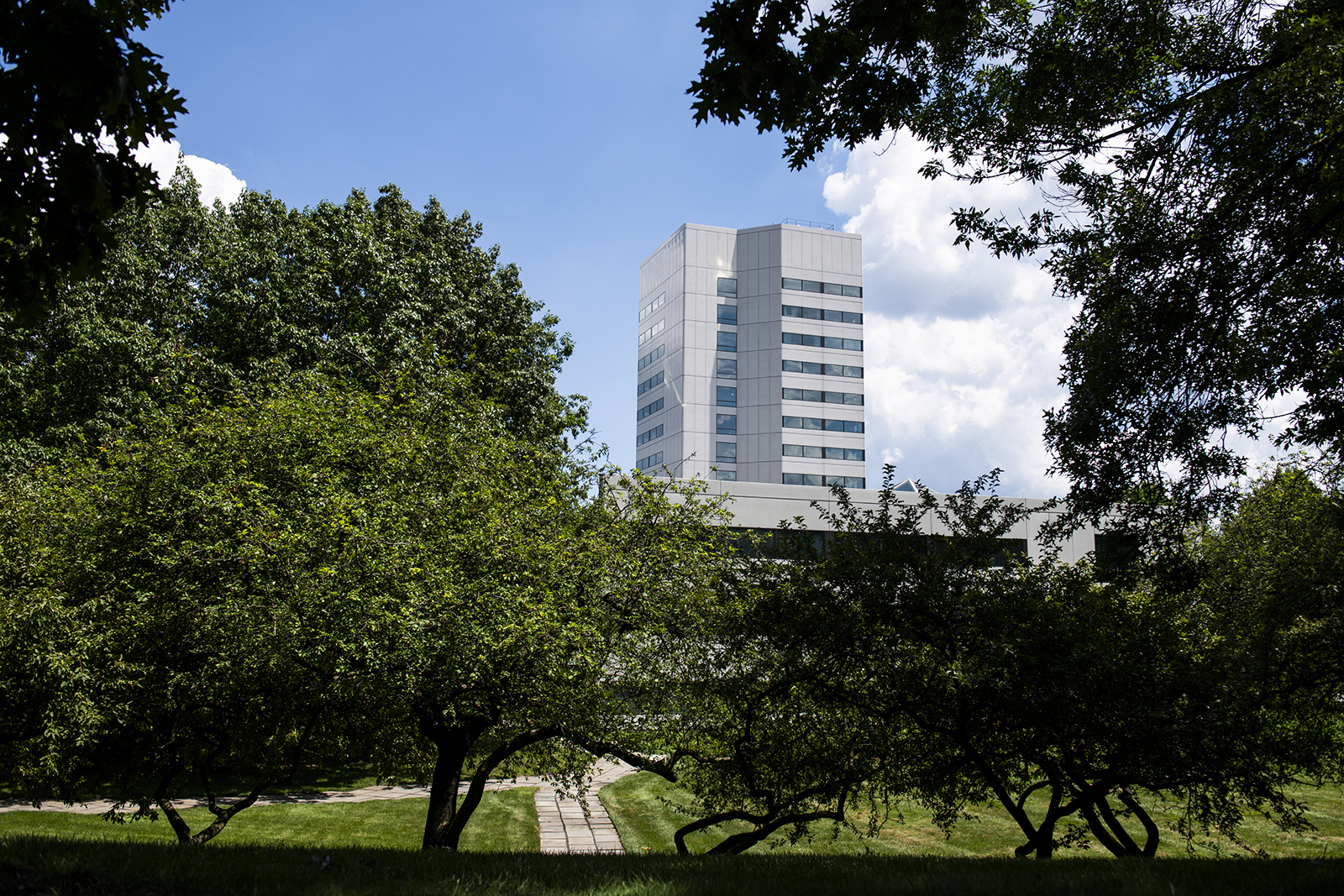 Johnson & Johnson headquarters stands in New Brunswick, New Jersey, on Saturday, August 1.