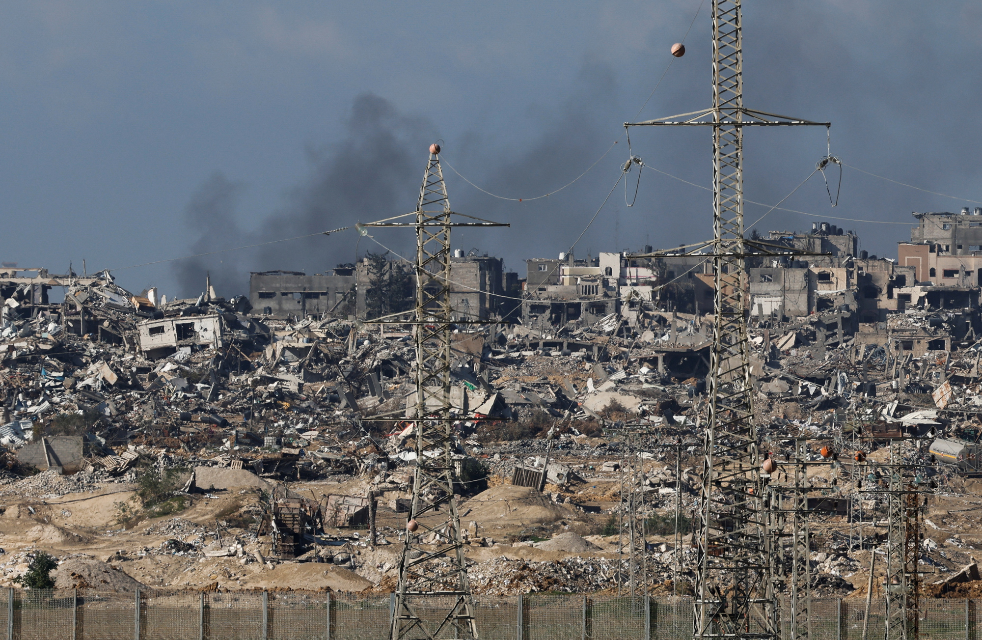 Smoke rises over Gaza, as seen from southern Israel, on January 4.