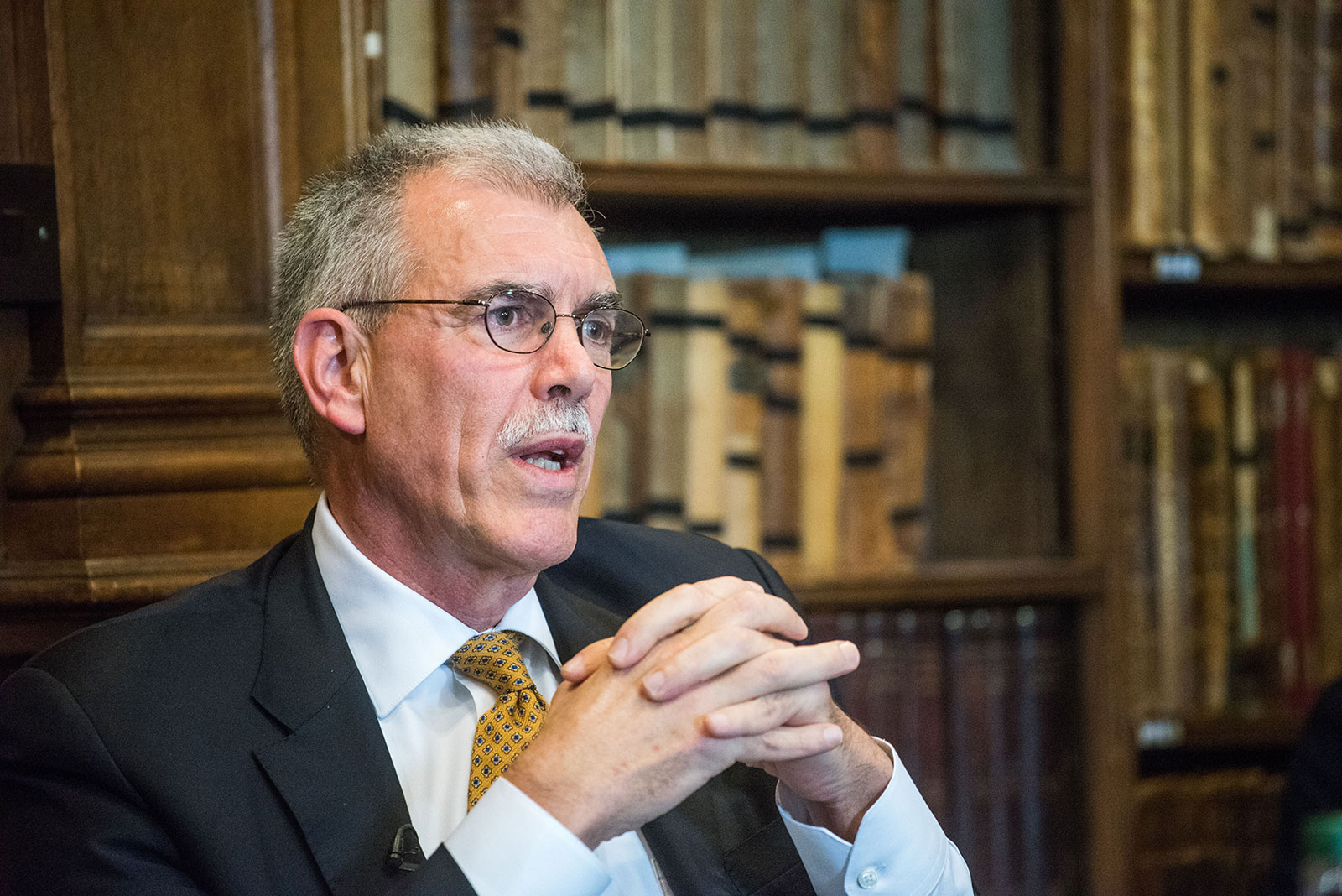 Donald Verrilli speaks at the Oxford Union in 2017. 