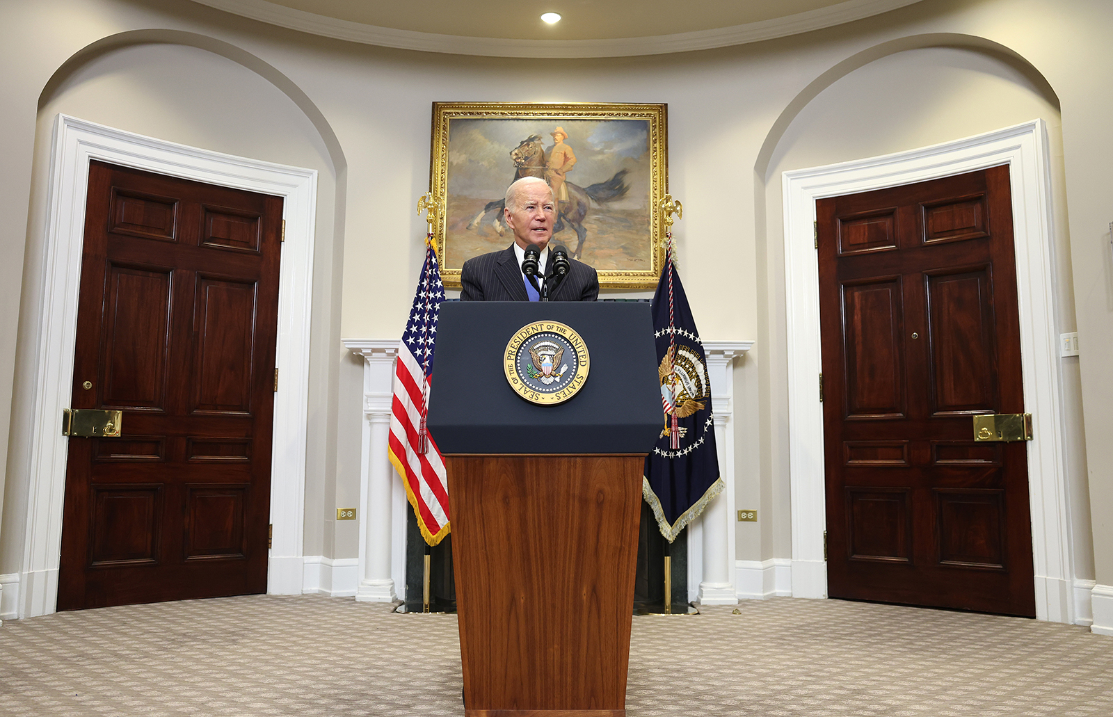 U.S. President Joe Biden delivered remarks on the September jobs report at the White House today.
