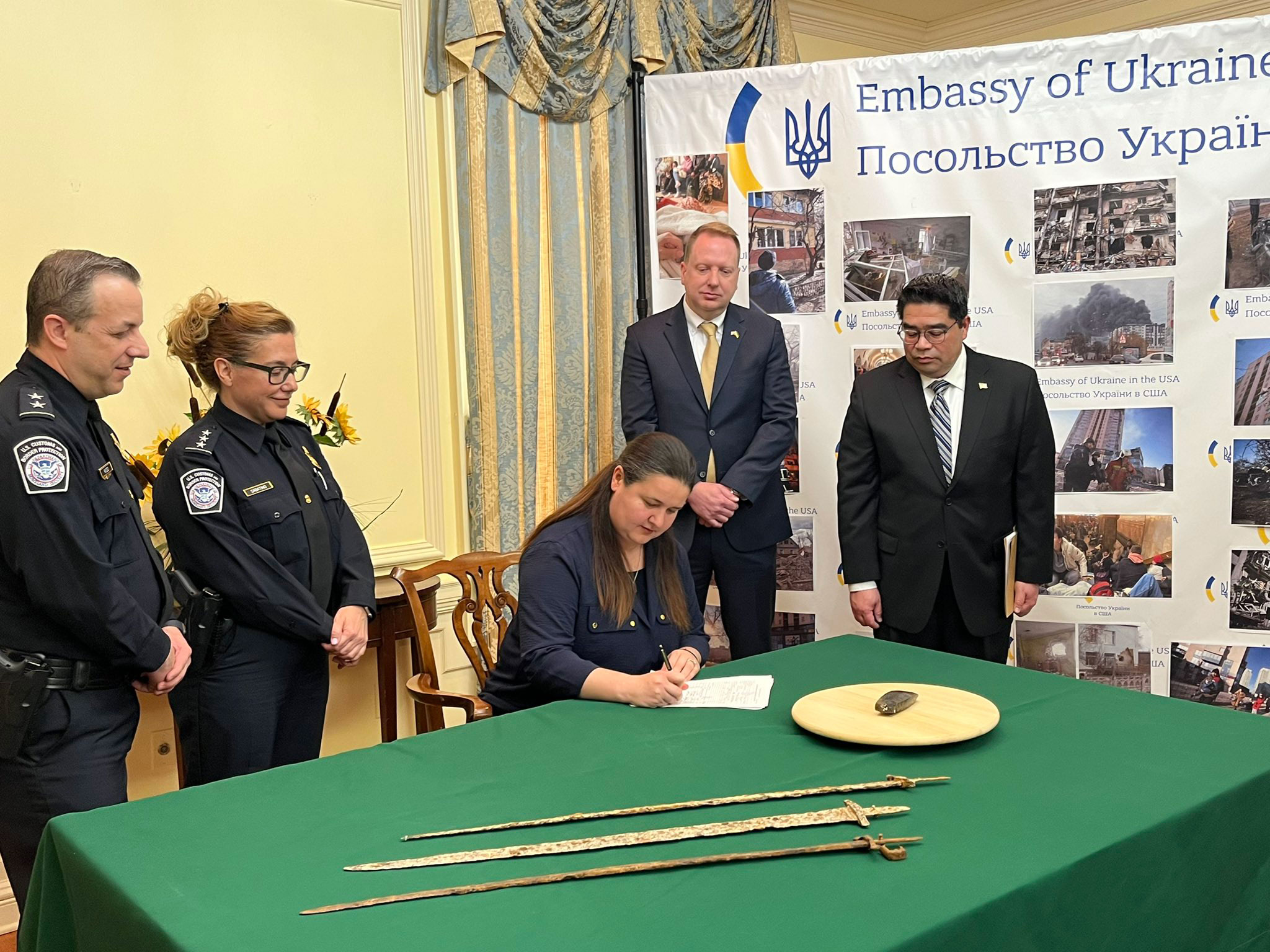 Stolen Ukrainian artifacts attempted to be smuggled into the US were seized by CBP officers and returned to the people of Ukraine, authorities said.