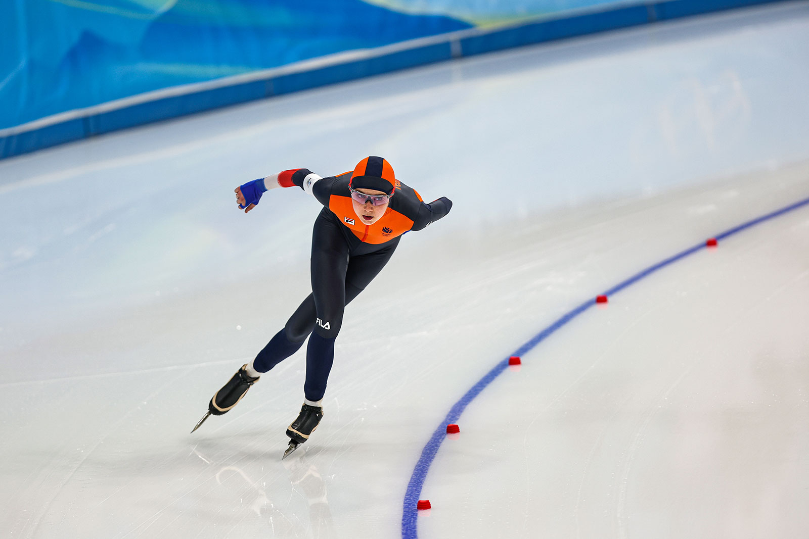 Dutch speed skater Irene Schouten competes in the 5,000m event on February 10.