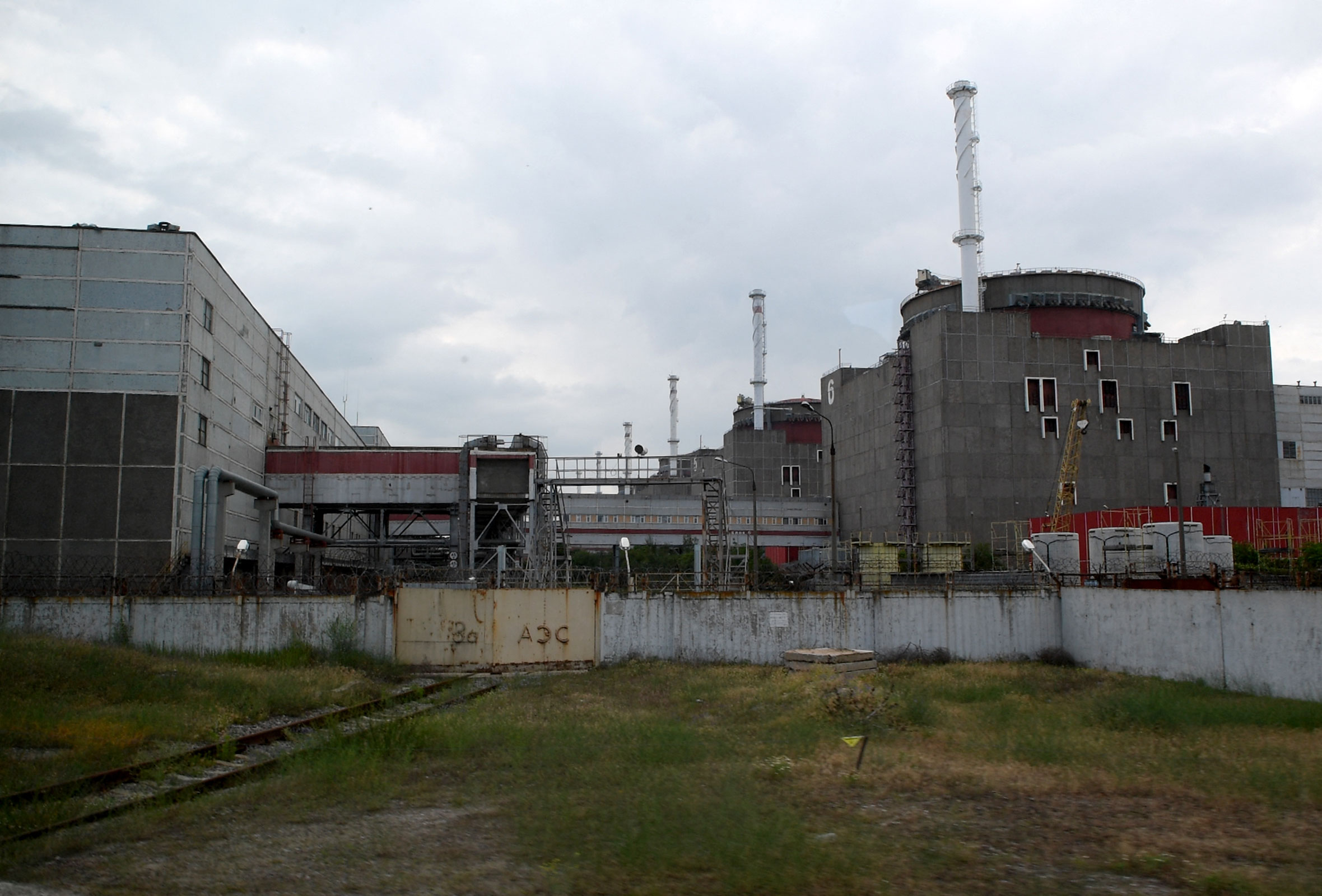 A view of the Russian-controlled Zaporizhzhia nuclear power plant in southern Ukraine on June 15.