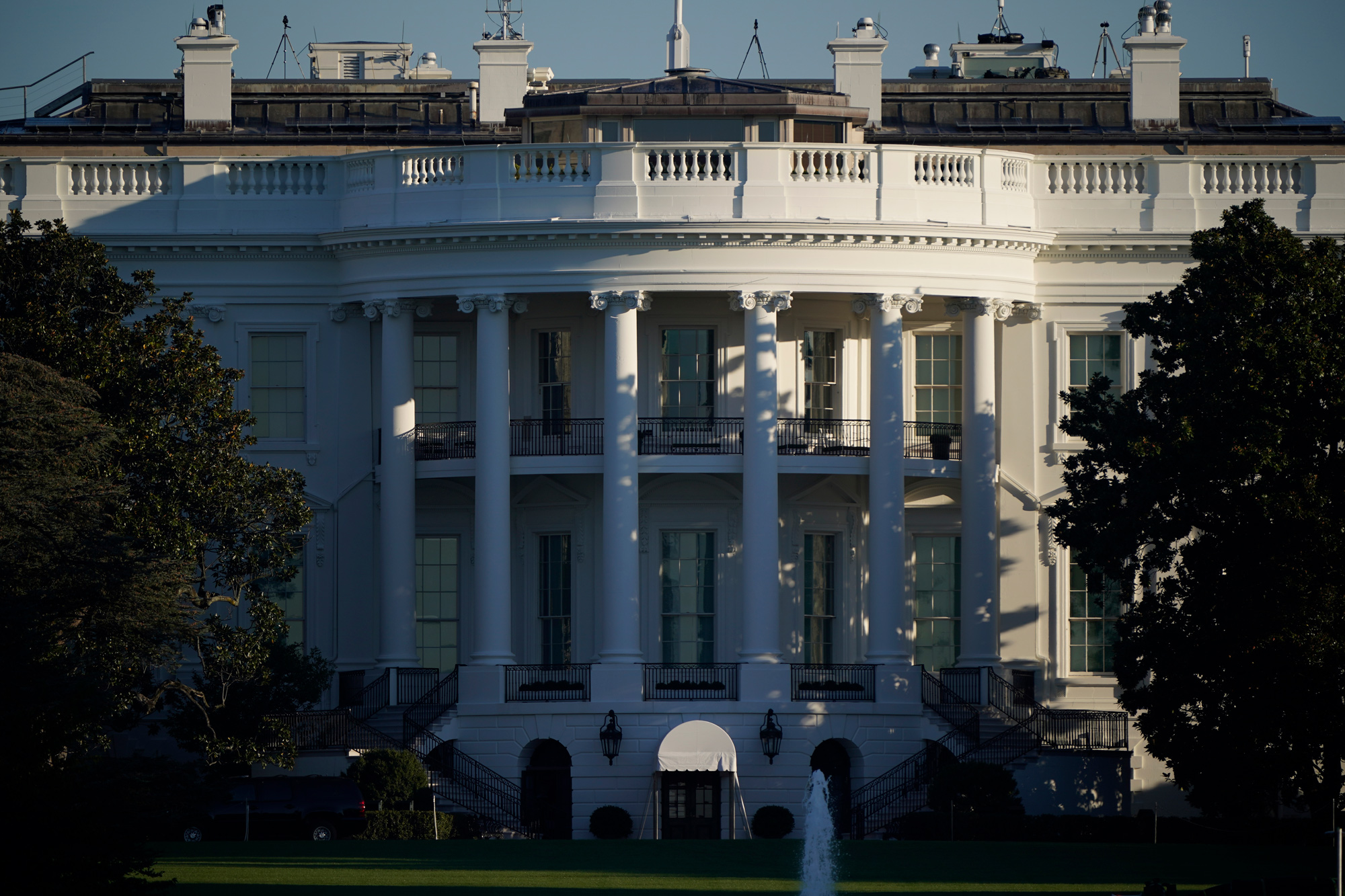 The White House is seen in Washington, DC, on October 6.