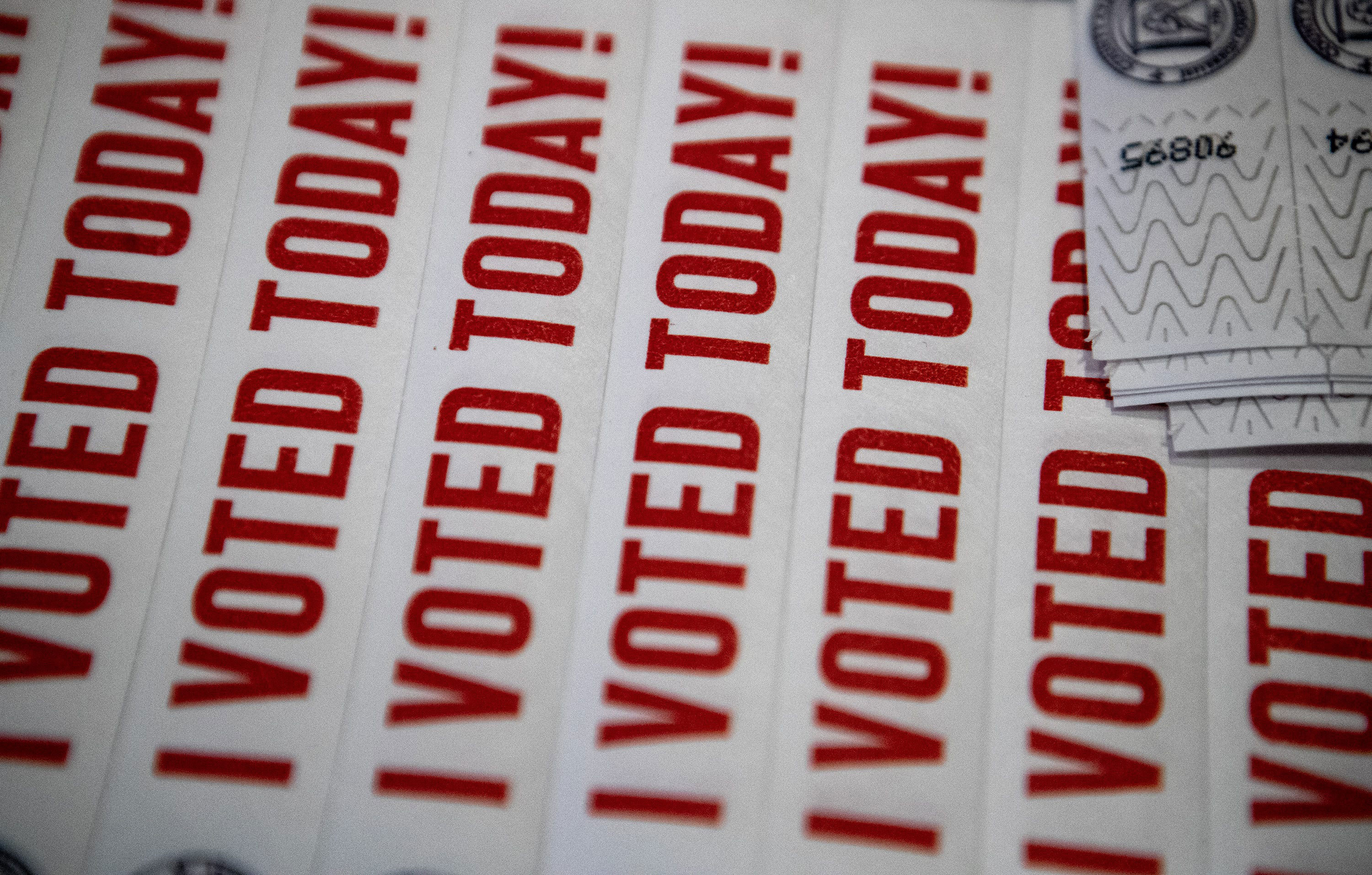 Early voters were at the polling center at Valley High School in Louisville, Kentucky, on Tuesday morning.