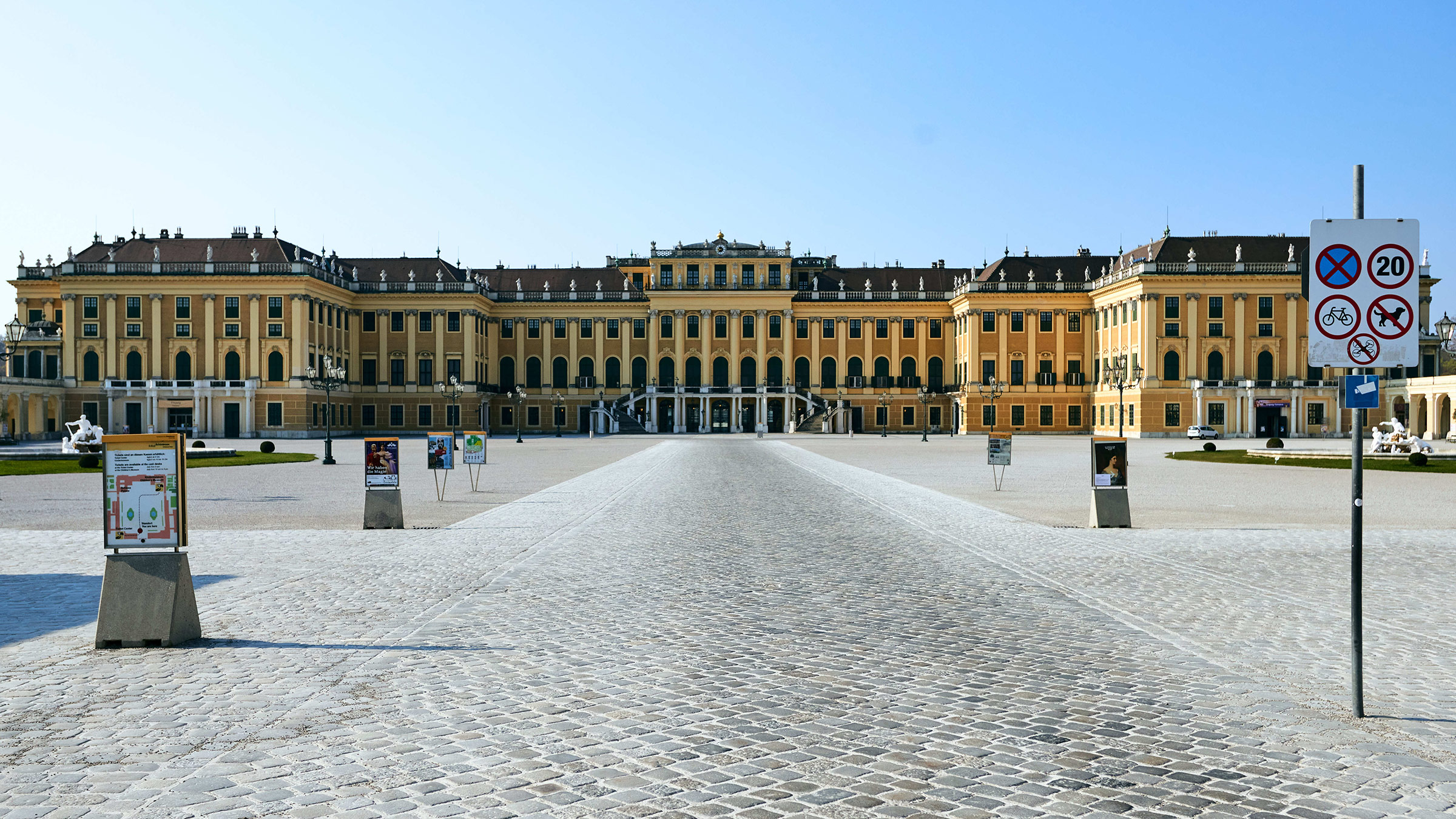 Schönbrunn Palace in Vienna, Austria, on April 3, 2020. 
