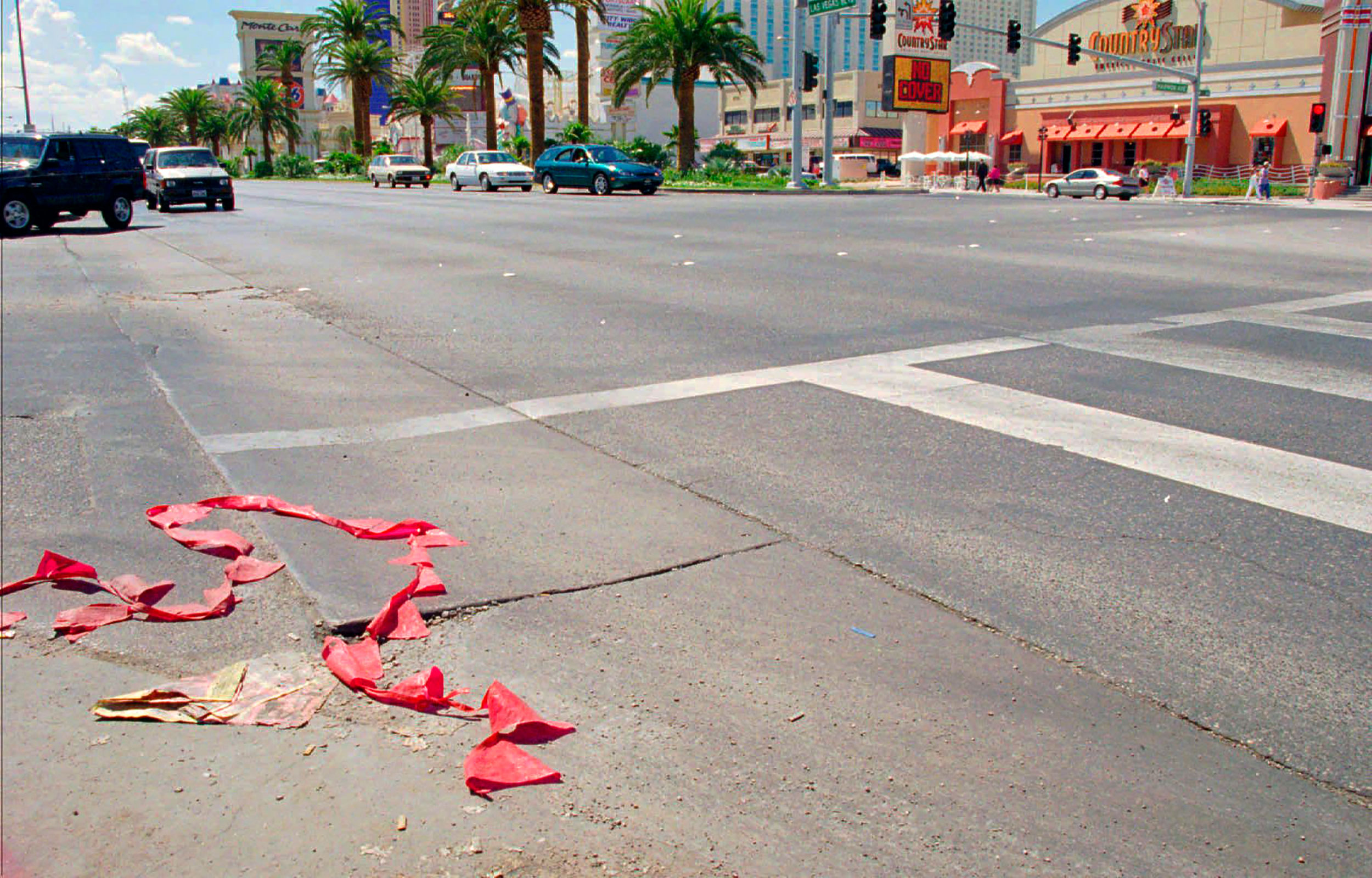 The intersection in Las Vegas where Tupac Shakur was shot in September 1996.