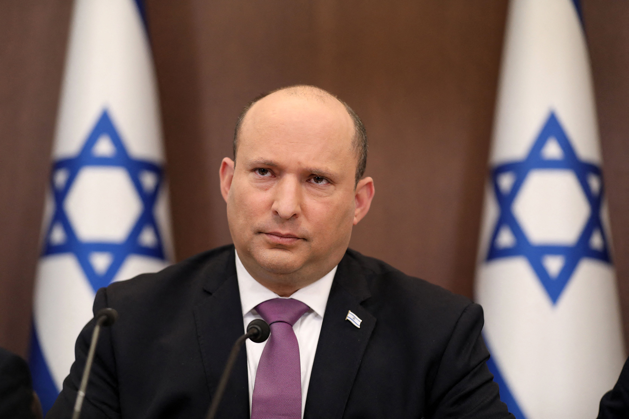 Israeli Prime Minister Naftali Bennett attends a cabinet meeting in Jerusalem, on February 27. 
