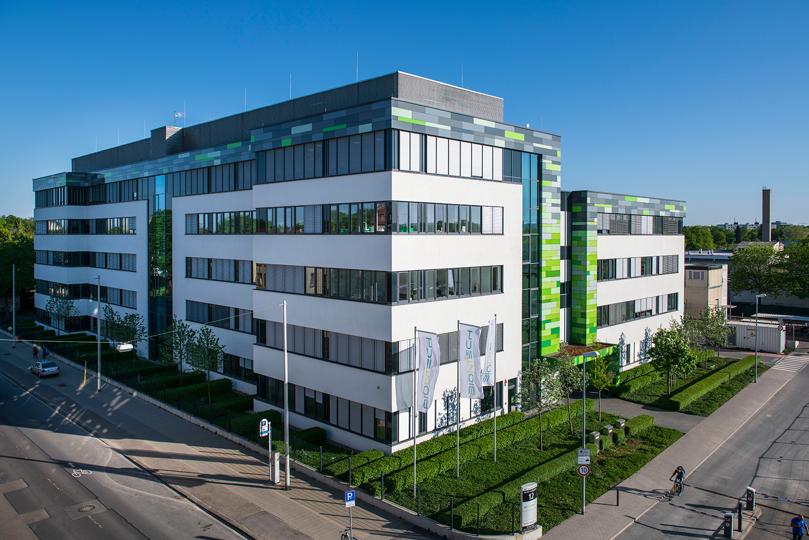 The headquarters of German immunotherapy company BioNTech in Mainz, Germany, on April 22.