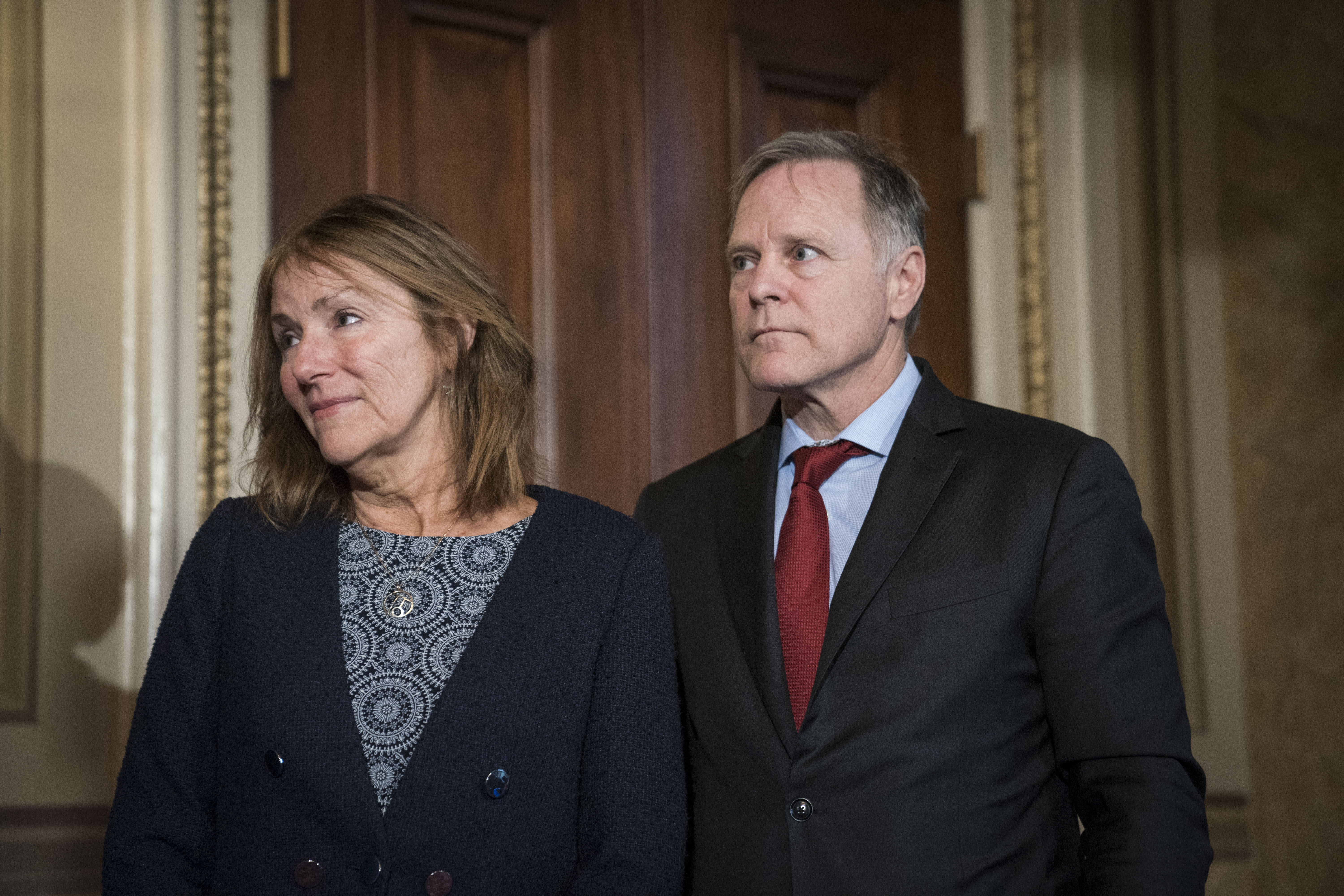 Cindy and Fred Warmbier, parents of Otto Warmbier, participate in a press conference in Washington, DC, on December 18, 2019.