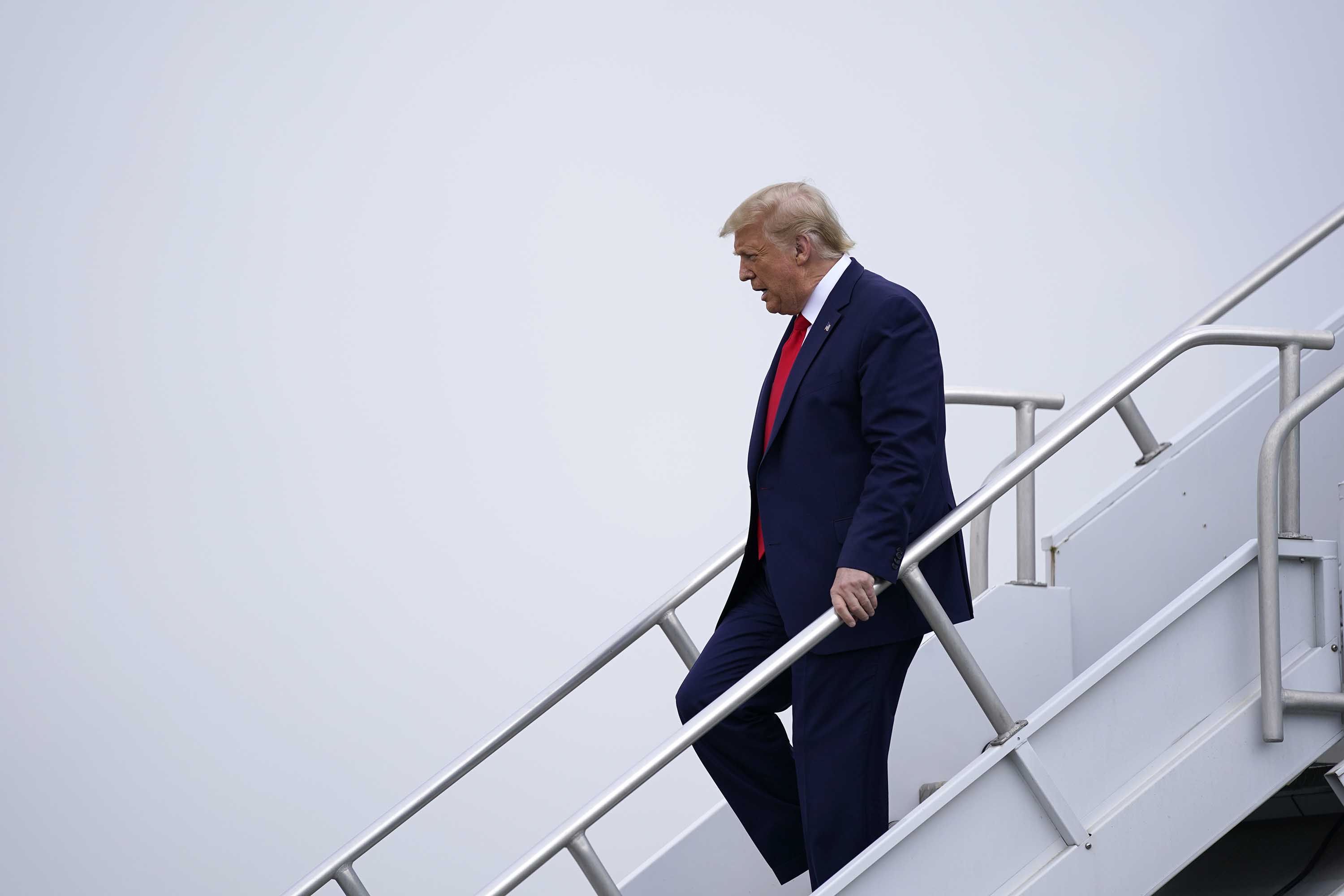 President Donald Trump arrives at Hartsfield-Jackson International Airport in Atlanta, Georgia, on Wednesday, July 15.