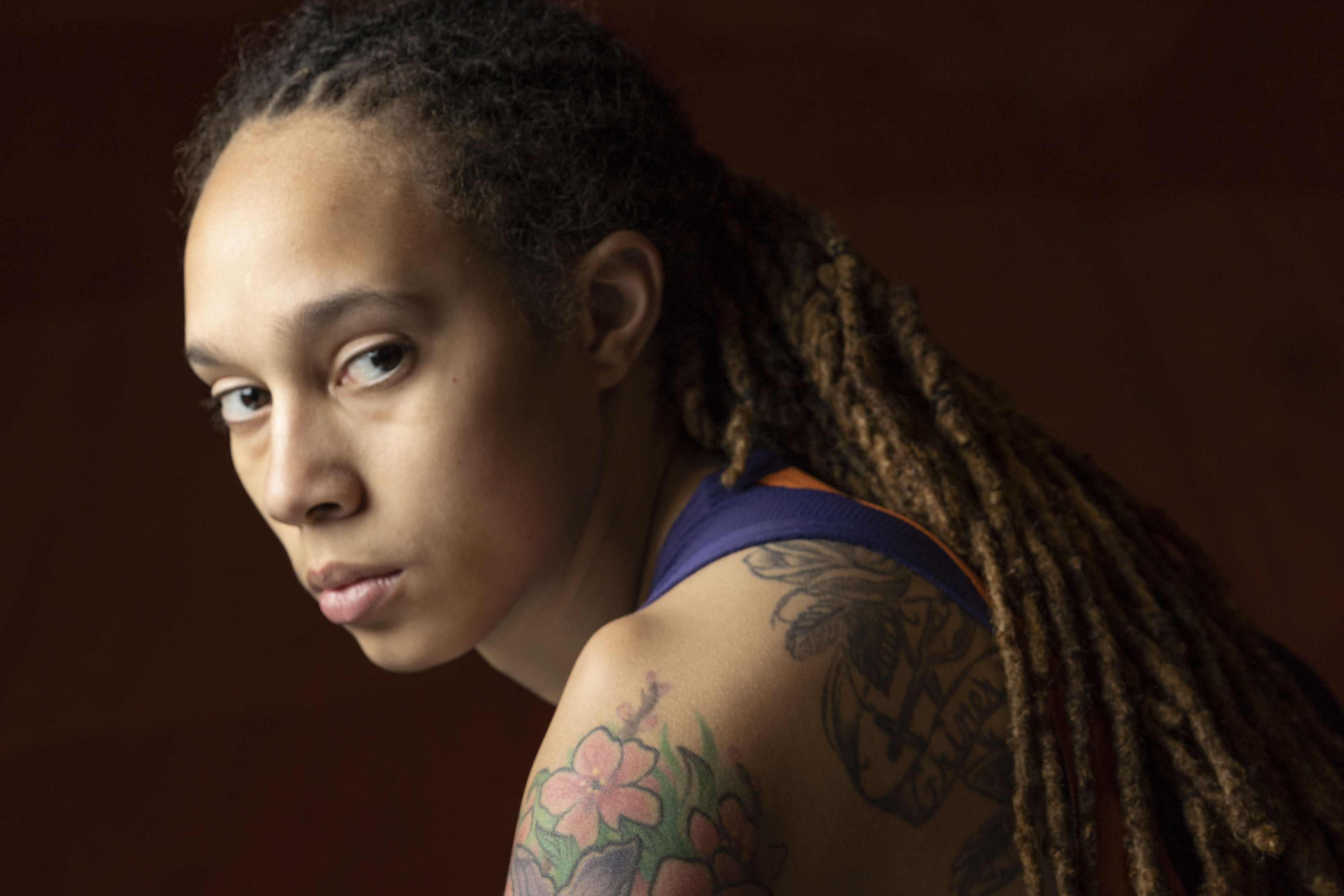 Brittney Griner during media day for the Phoenix Mercury, in Phoenix, Arizona, in 2019. 