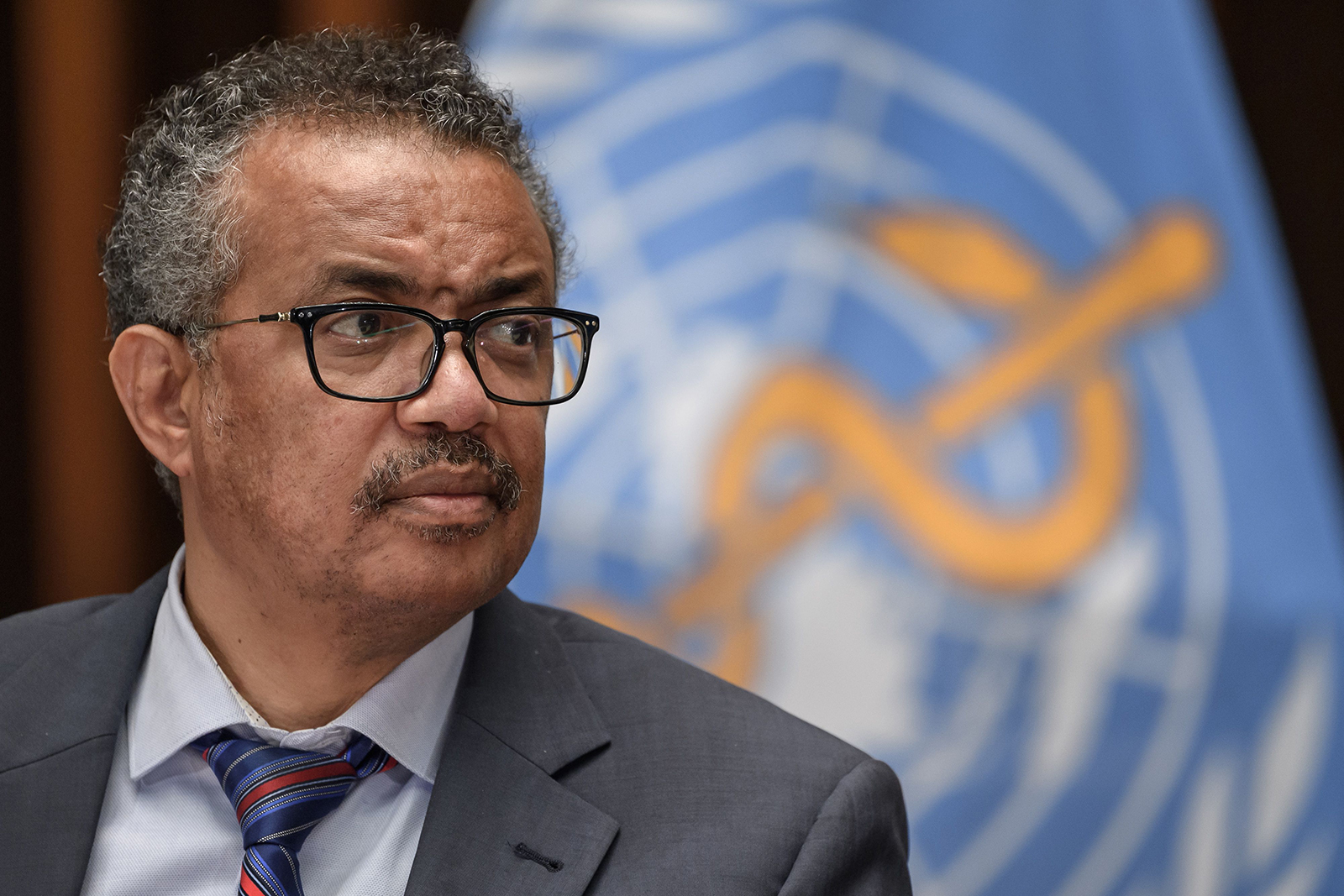 World Health Organization Director-General Tedros Adhanom Ghebreyesus attends a press conference on July 3, at the WHO headquarters in Geneva.