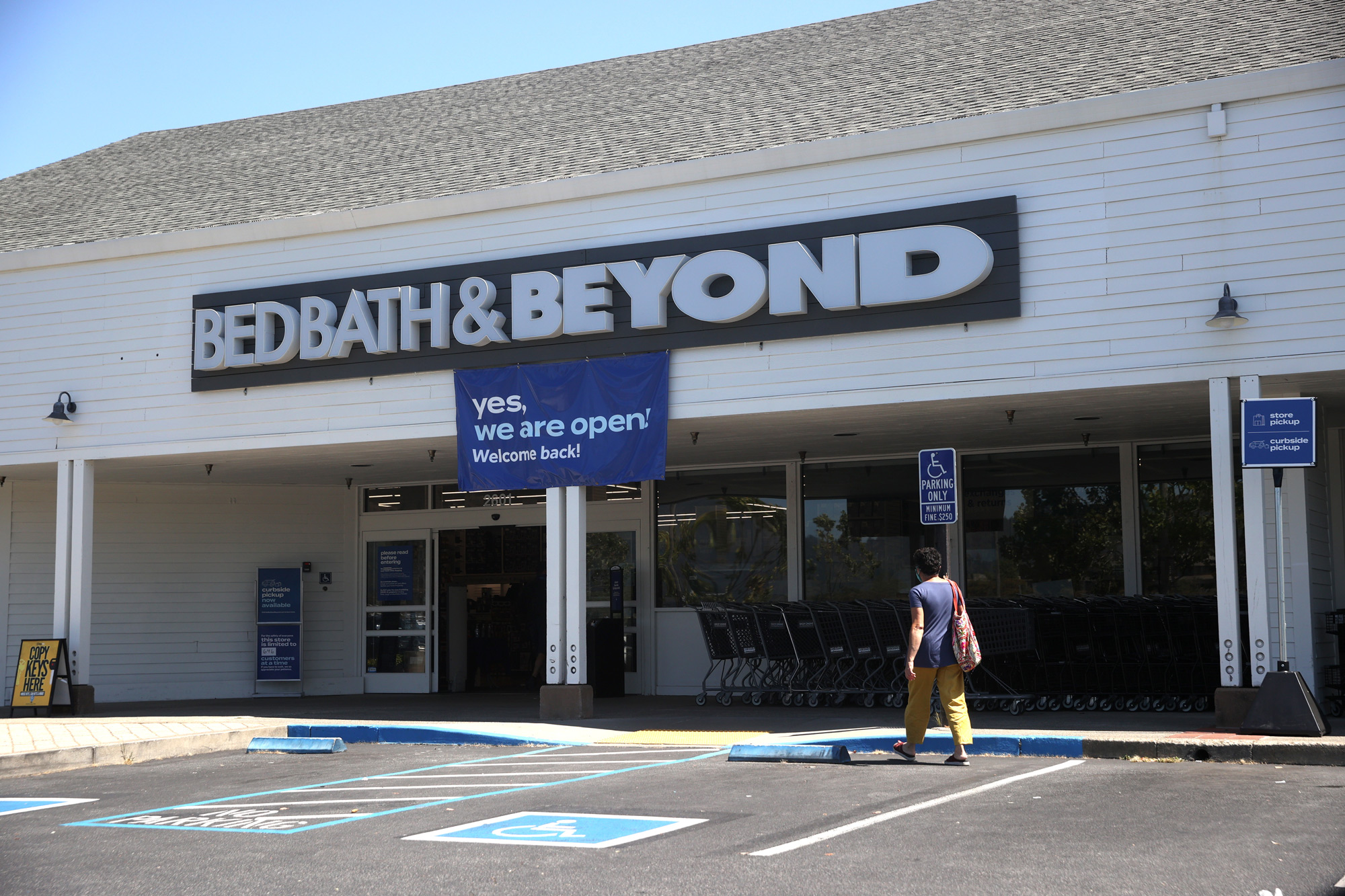A customer enters a Bed Bath & Beyond store on July 9 in Larkspur, California. 
