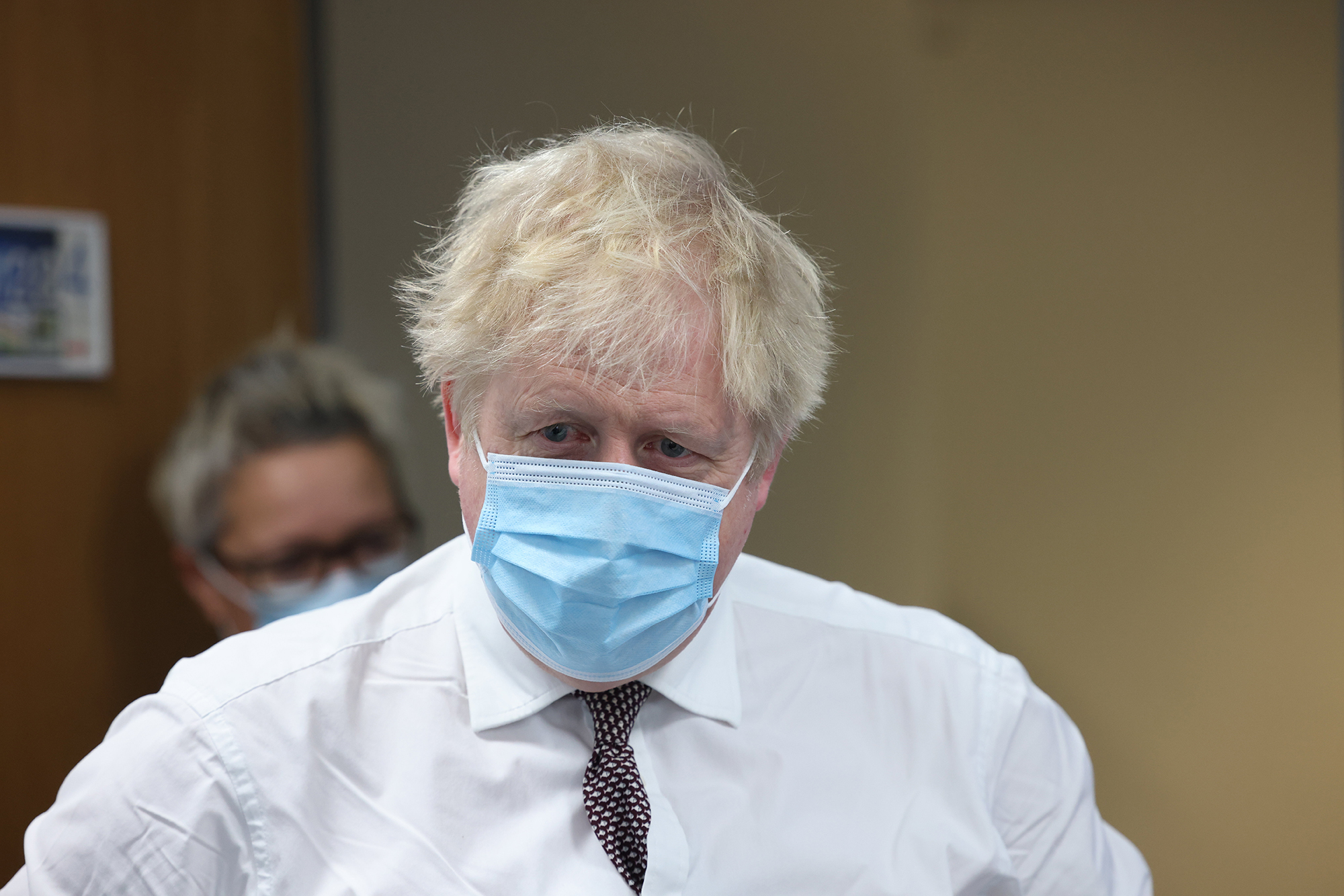 British Prime Minister Boris Johnson visits Finchley Memorial Hospital, a National Health Service community hospital in North London, on Tuesday, January 18, 2022 in London, 