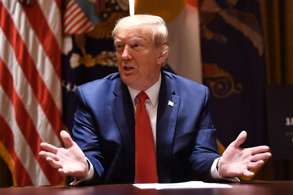 US President Donald Trump speaks during a meeting with the Governors of Colorado and North Dakota on May 13, in the Cabinet Room of the White House in Washington, DC. 
