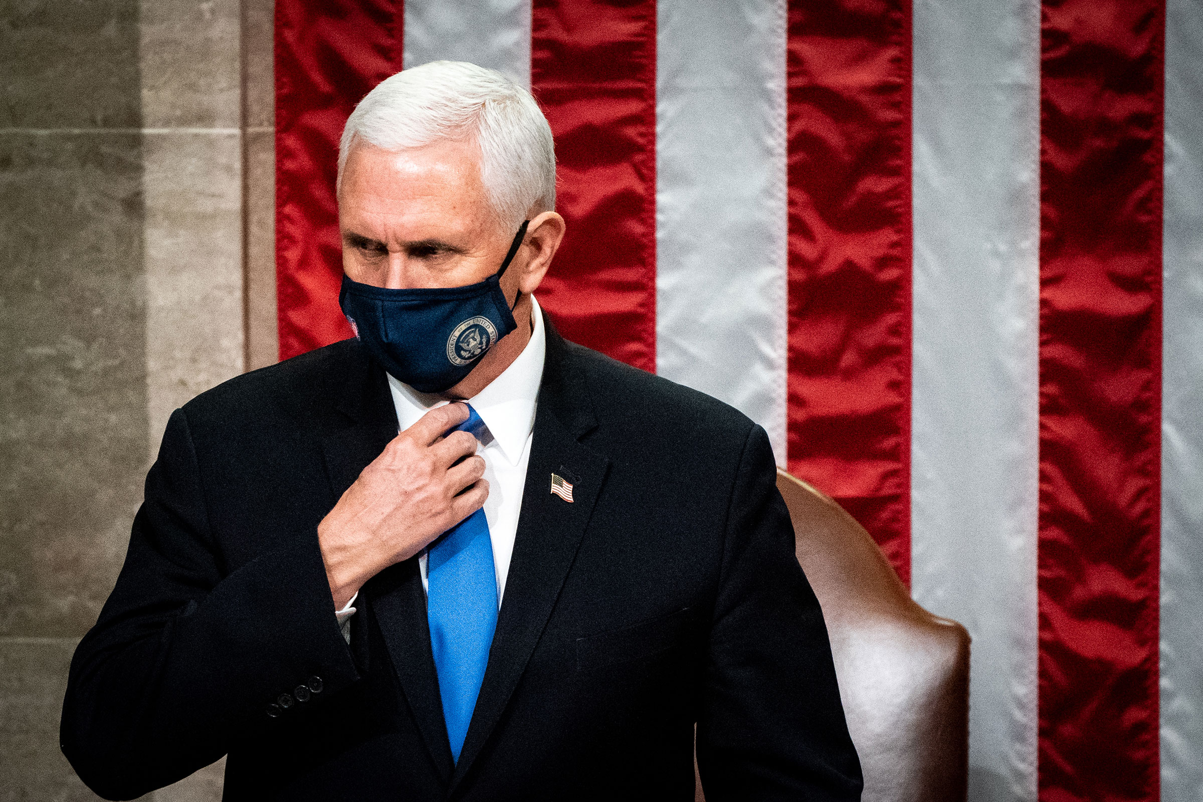 Vice President Mike Pence presides over a joint session of Congress on January 6 in Washington, DC. 