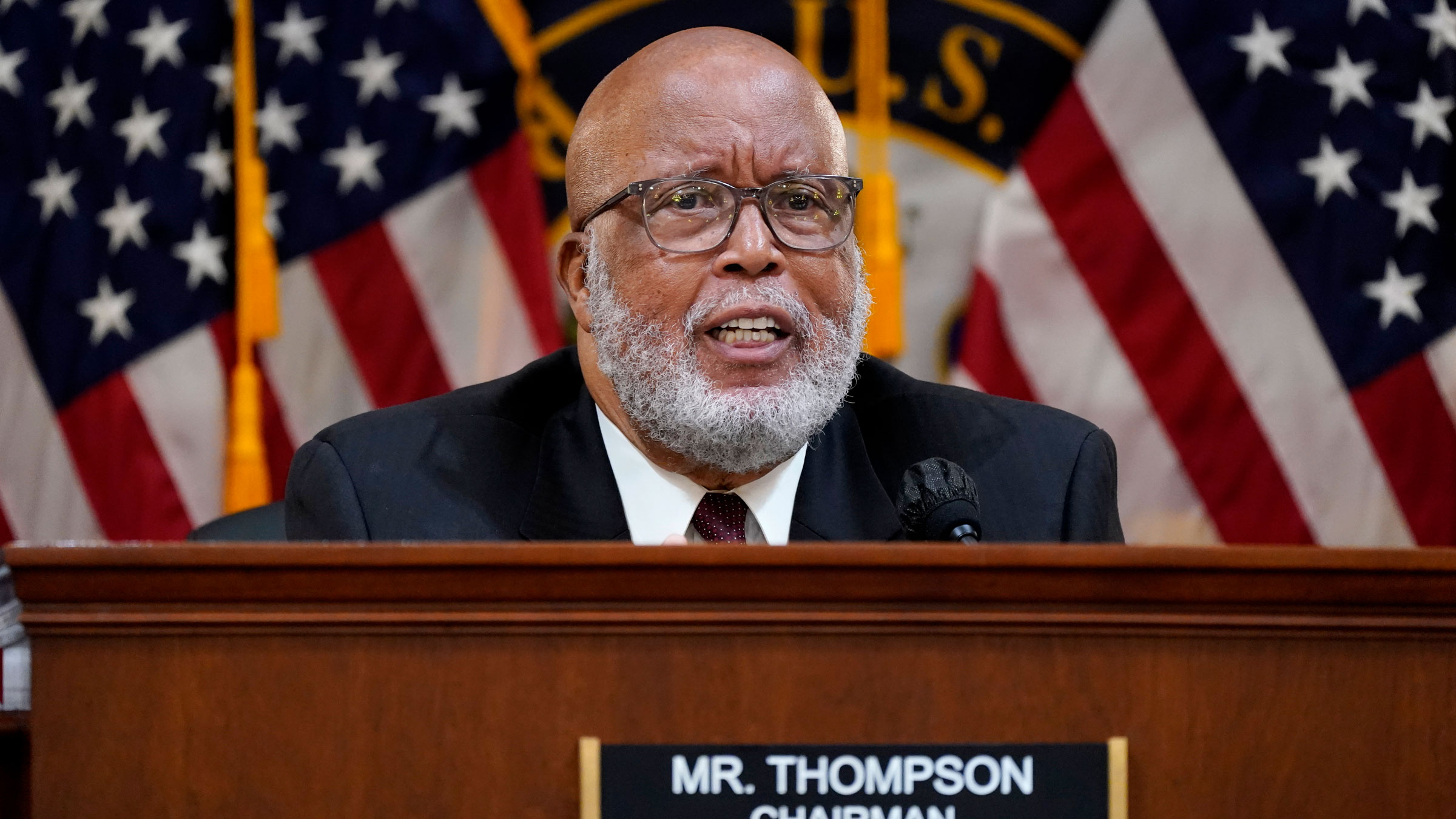US Rep. Bennie Thompson, the committee chairman, gives opening remarks during Tuesday's hearing.