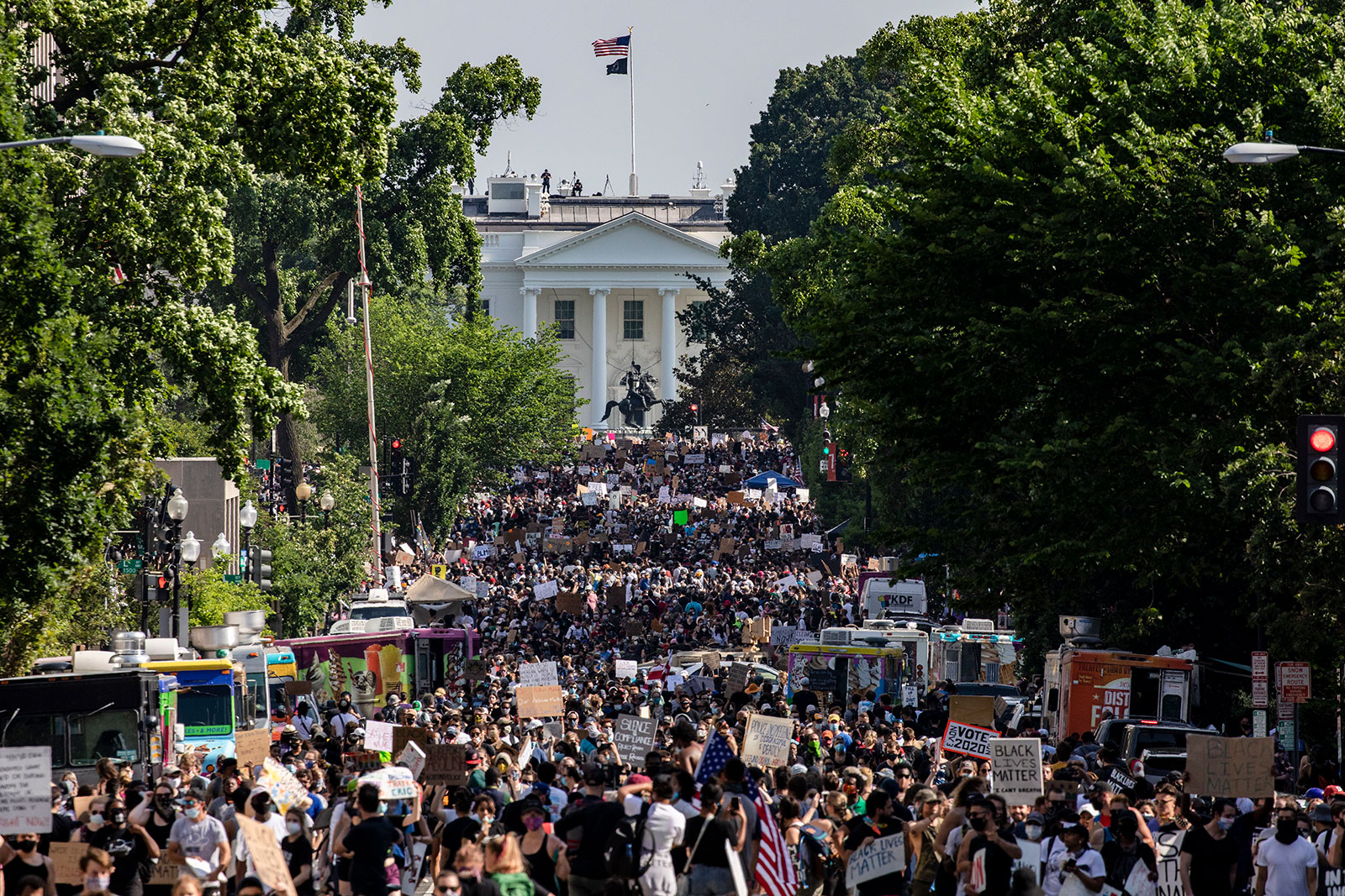 Tens of thousands of people protested in Washington, DC, today