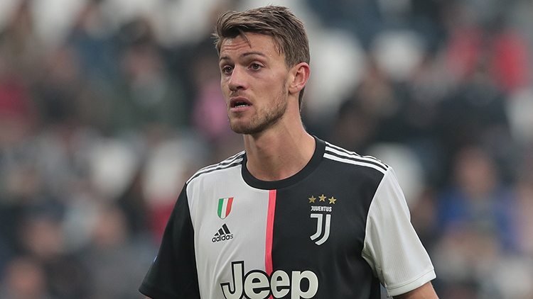 Daniele Rugani of Juventus looks on during the Serie A match against Brescia at the Allianz Stadium on February 16 in Turin, Italy.