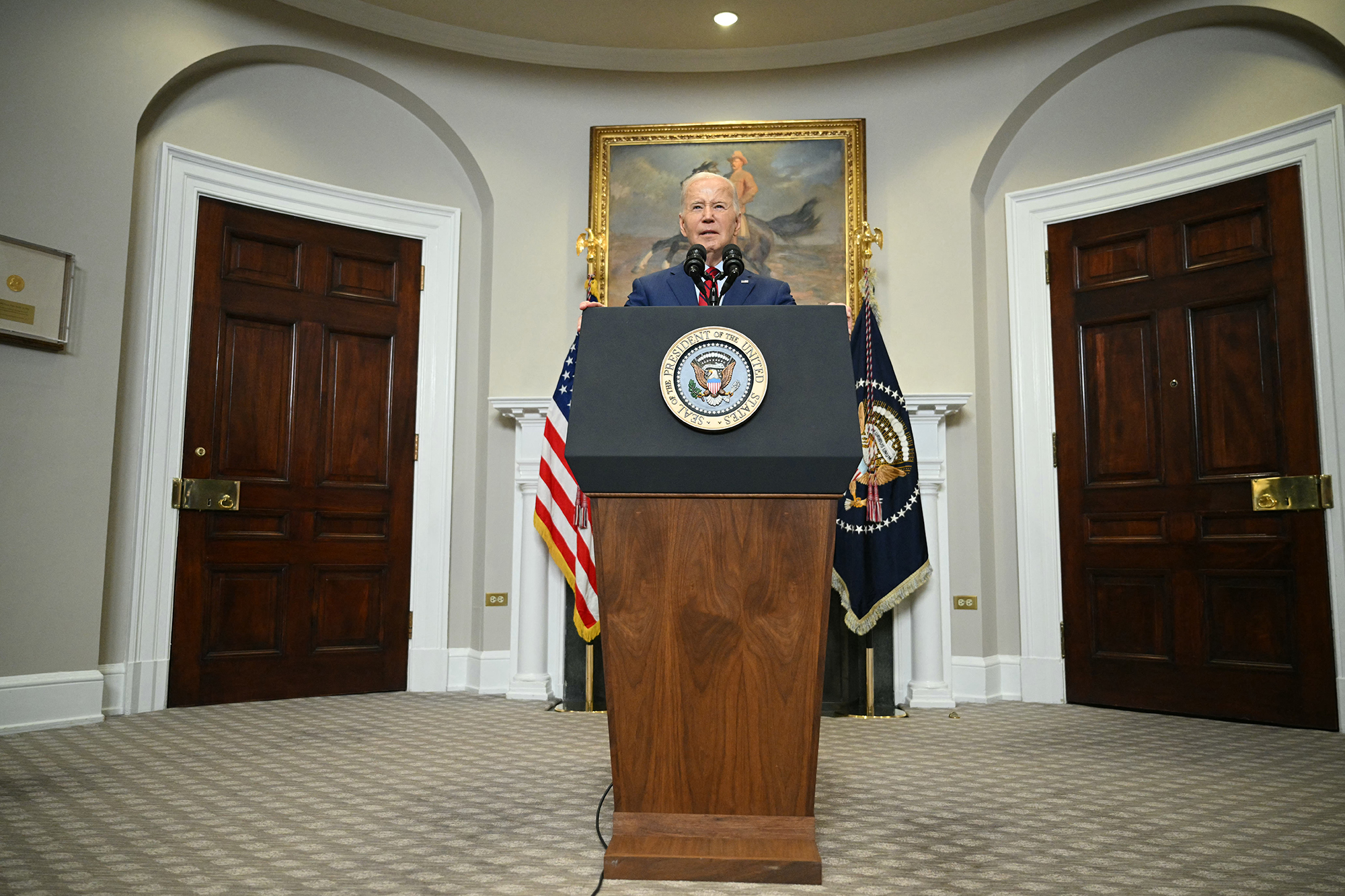President Joe Biden speaks in Washington, DC, on May 2. 