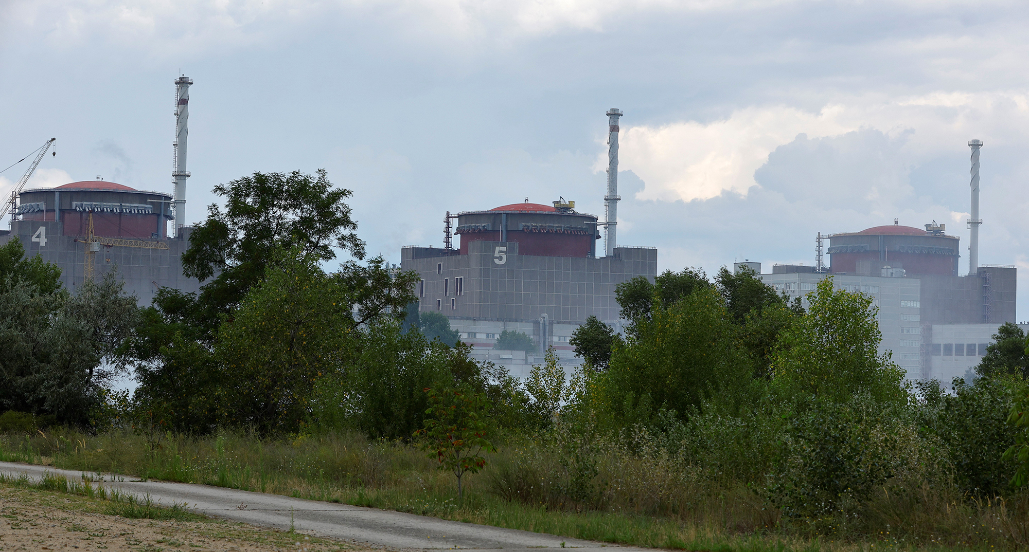 The Zaporizhzhia nuclear power plant on August 4 in Ukraine.