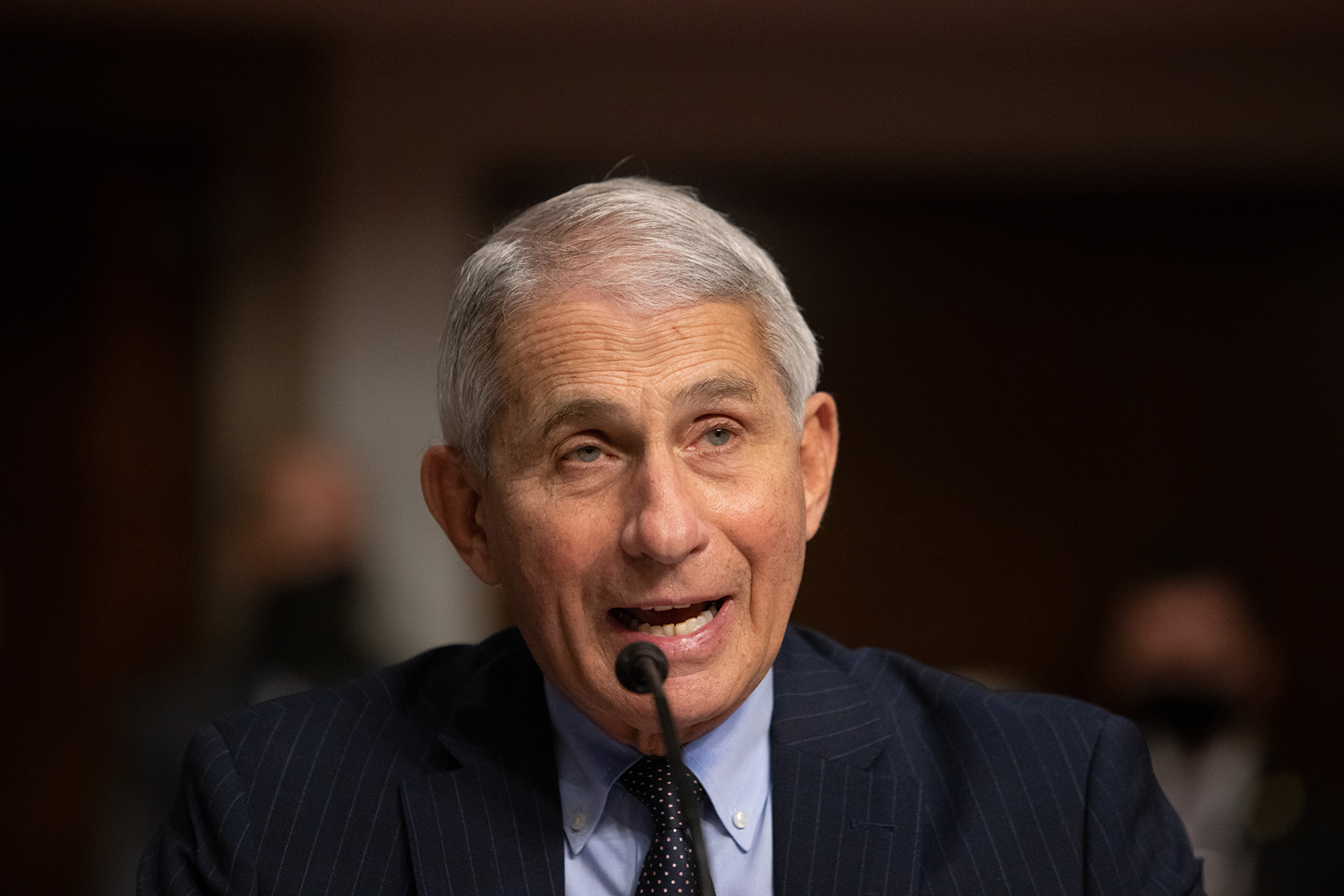 Dr. Anthony Fauci, Director of the National Institute of Allergy and Infectious Diseases at the National Institutes of Health, testifies during a US Senate Senate Health, Education, Labor, and Pensions Committee hearing to examine Covid-19, in Washington, DC, on September 23