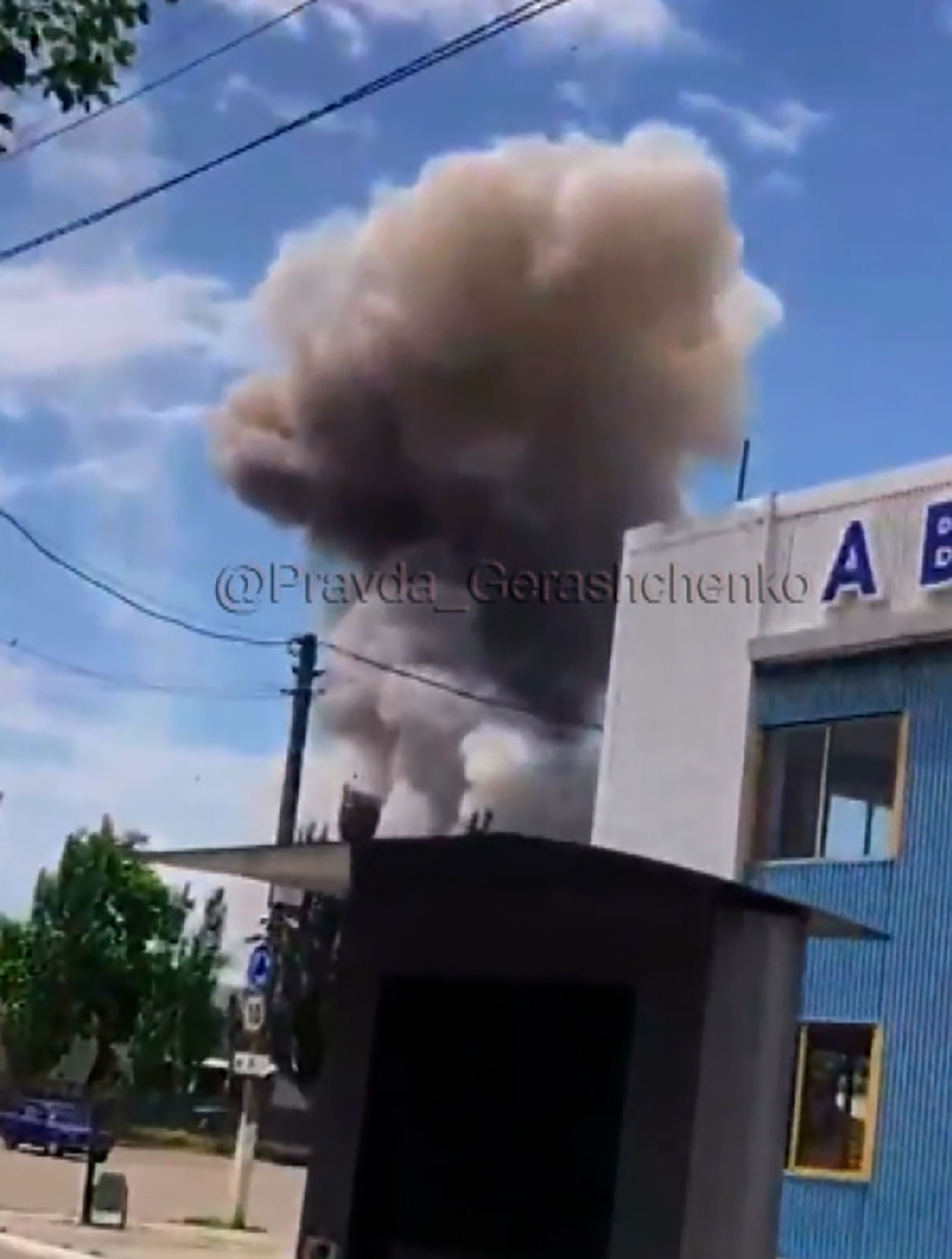 An explosion near a bus station Berdiansk on Saturday. 