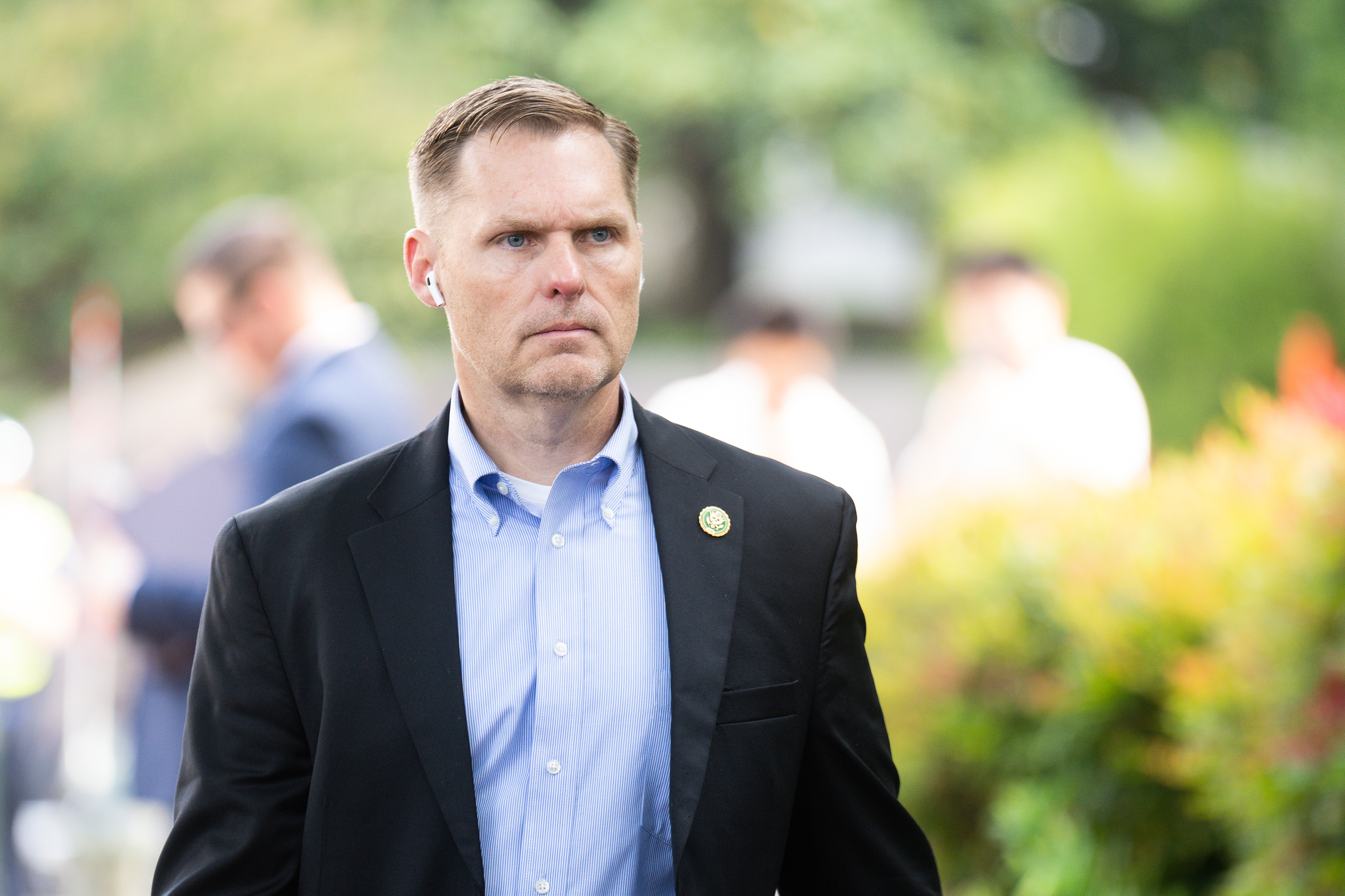 Rep. Michael Guest arrives for the House Republicans' caucus meeting at the Capitol Hill Club in Washington on May 23.