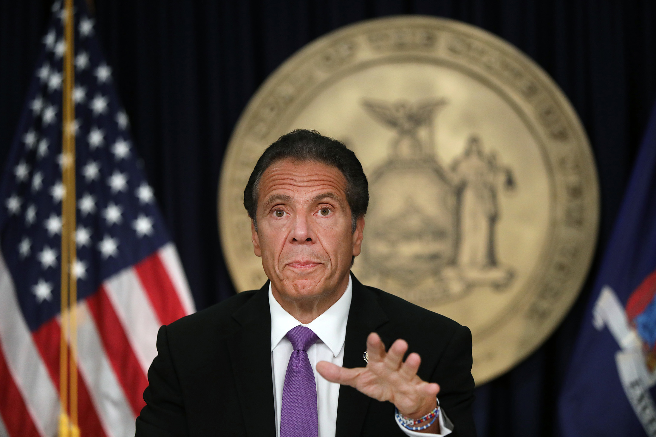 New York Governor Andrew Cuomo speaks at a press conference on September 8, in New York. 