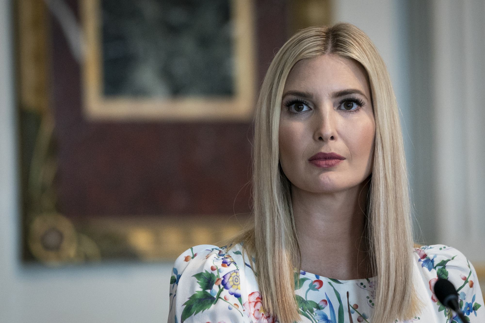 Ivanka Trump listens during an event in Washington, DC, on August 4, 2020.