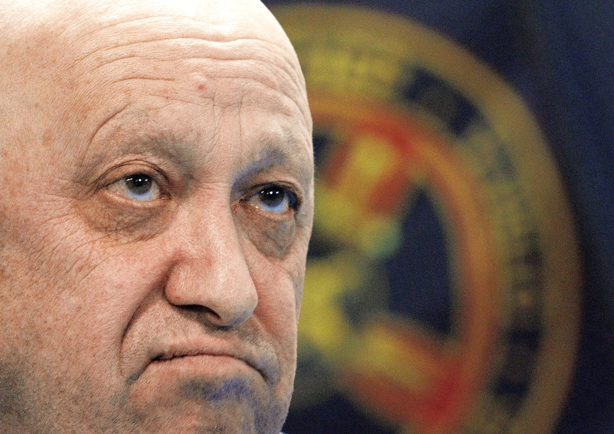 Head of PMC "Wagner" Yevgeny Prigozhin during a meeting with journalist in Yekaterinburg, Russia, on May 30. 