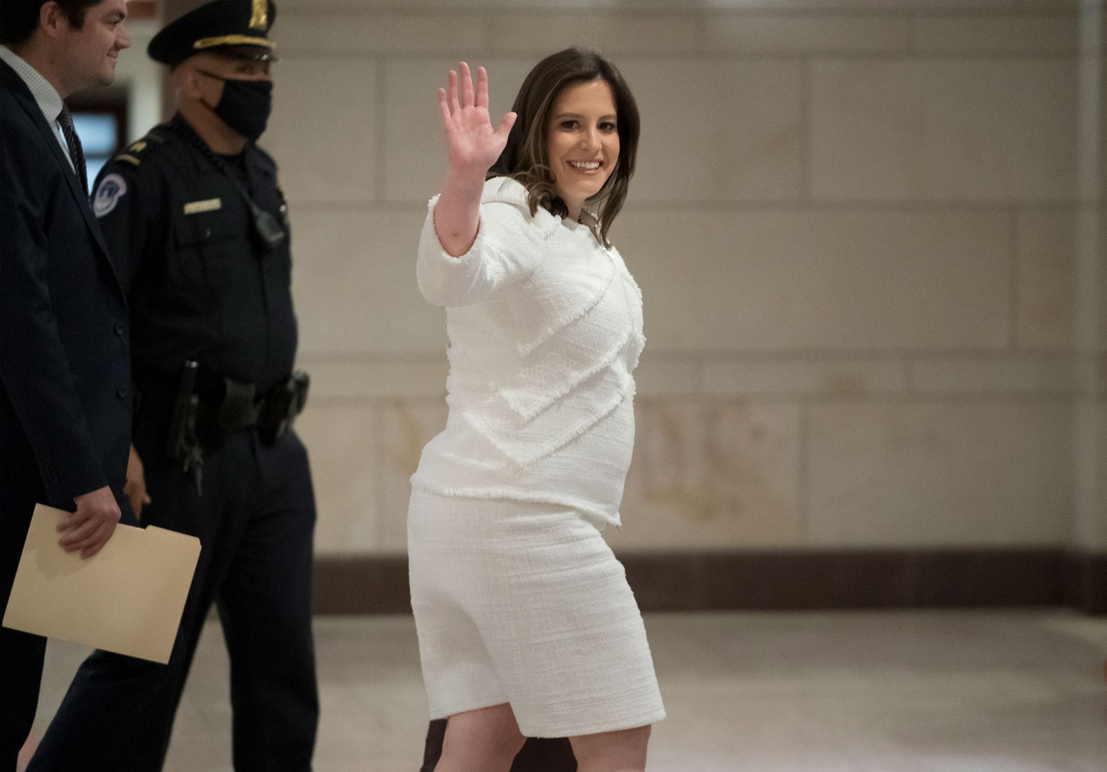 Rep. Elise Stefanik arrives on Capitol Hill on Friday, May 14.