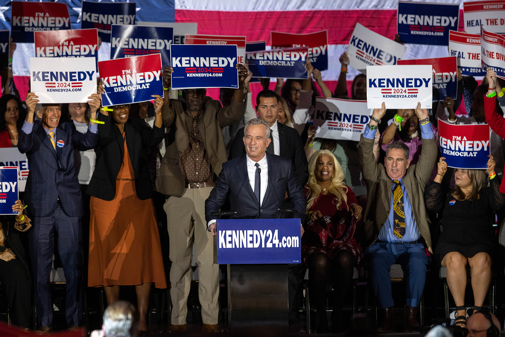 Robert F. Kennedy Jr. officially announces his candidacy for President on April 19 in Boston.
