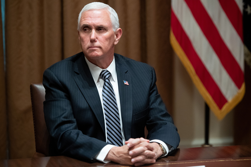 Vice President Mike Pence attends a roundtable meeting on seniors with President Donald Trump in the Cabinet Room at the White House in Washington on June 15.