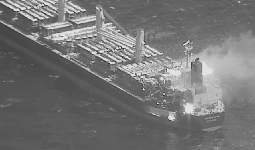 The bulk carrier vessel True Confidence was stuck in a Houthi attack on Wednesday near Yemen.