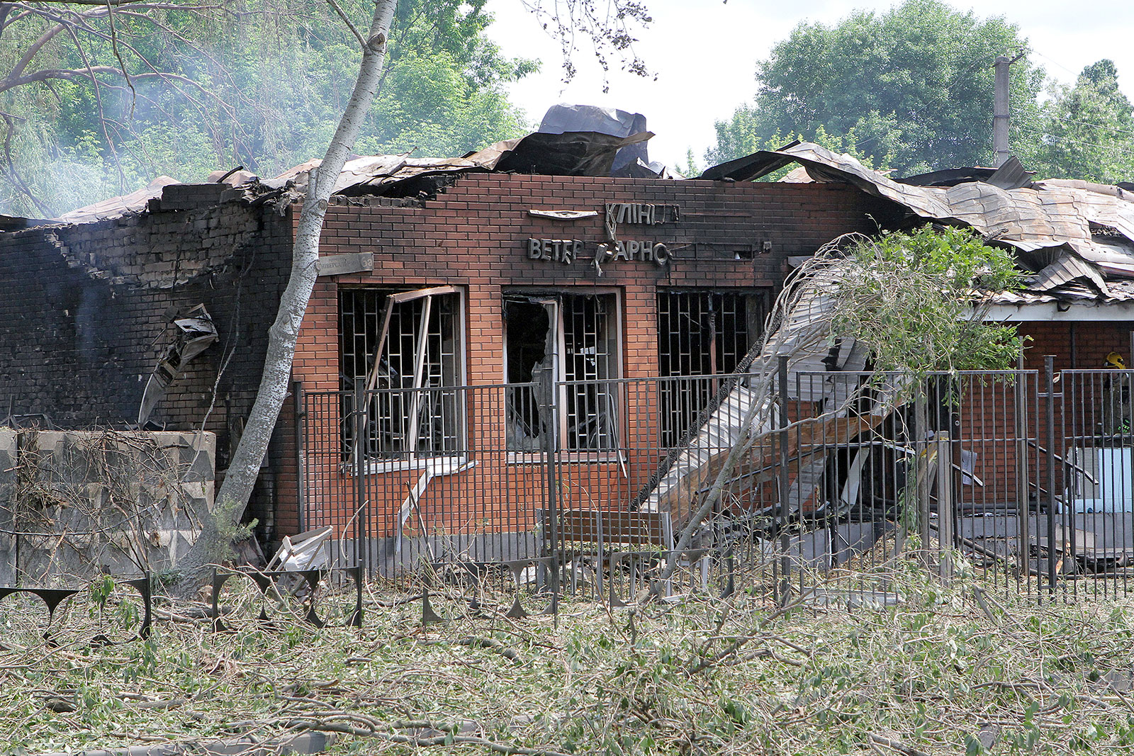 A veterinary clinic lies in ruins after a Russian missile attack on Dnipro, Ukraine on Friday, May 26.