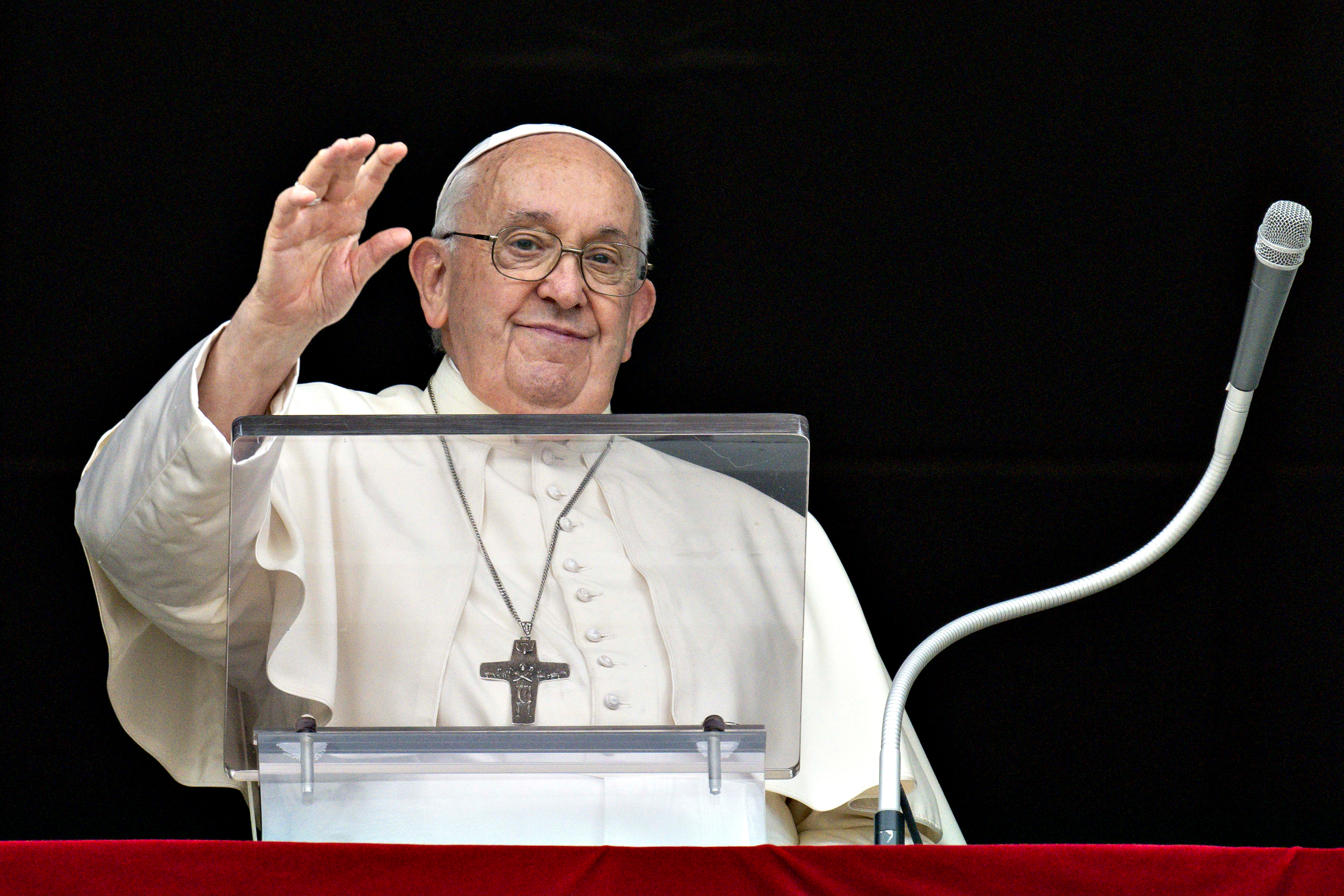 Pope Francis greets visitors in Vatican City, on November 1.