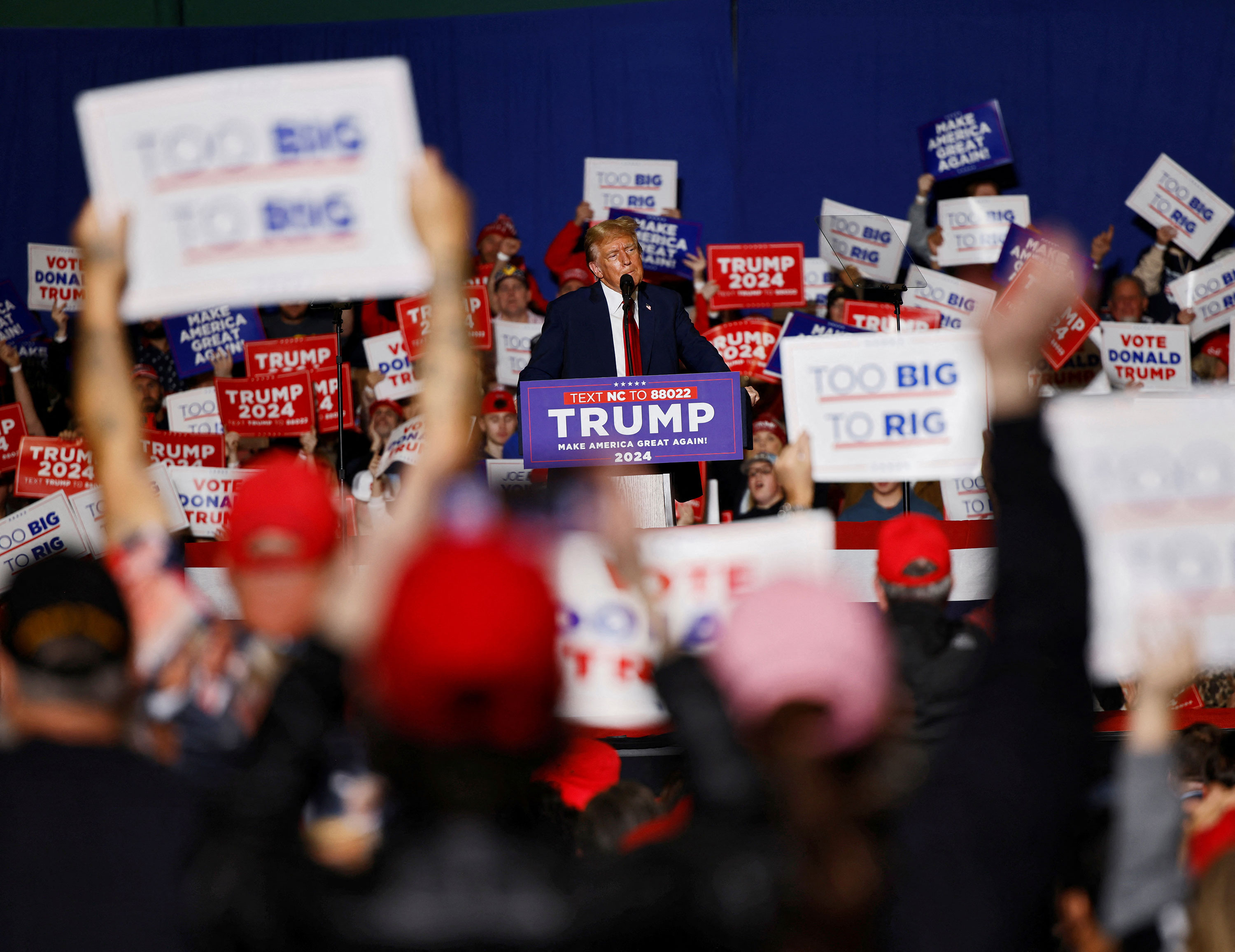 Former President Donald Trump speaks at a rally in Greensboro, North Carolina, on March 2. 