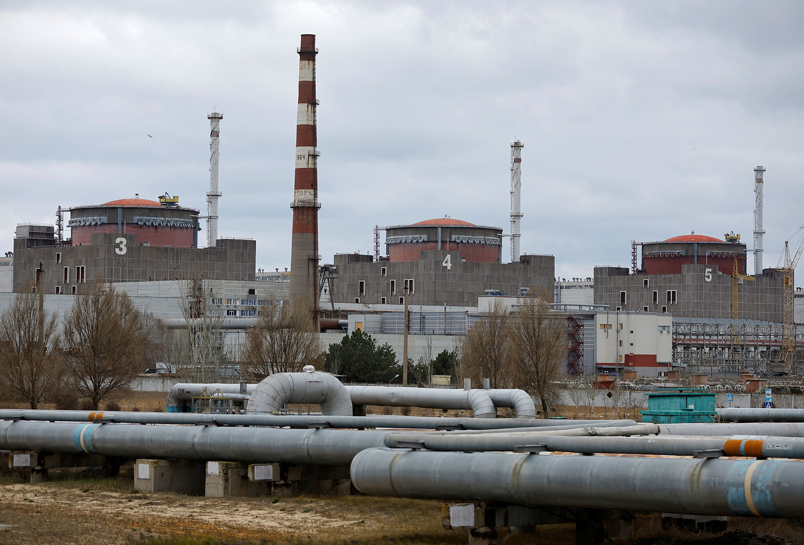 A view shows the Zaporizhzhia nuclear power plant on March 29. 