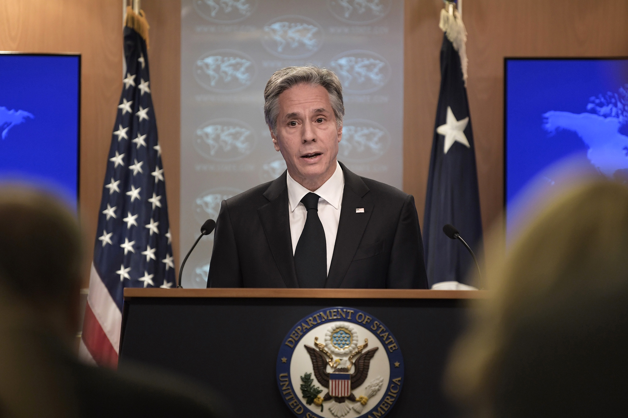 US Secretary of State Antony Blinken during a press briefing on December 22, at Department of State headquarters in Washington DC.