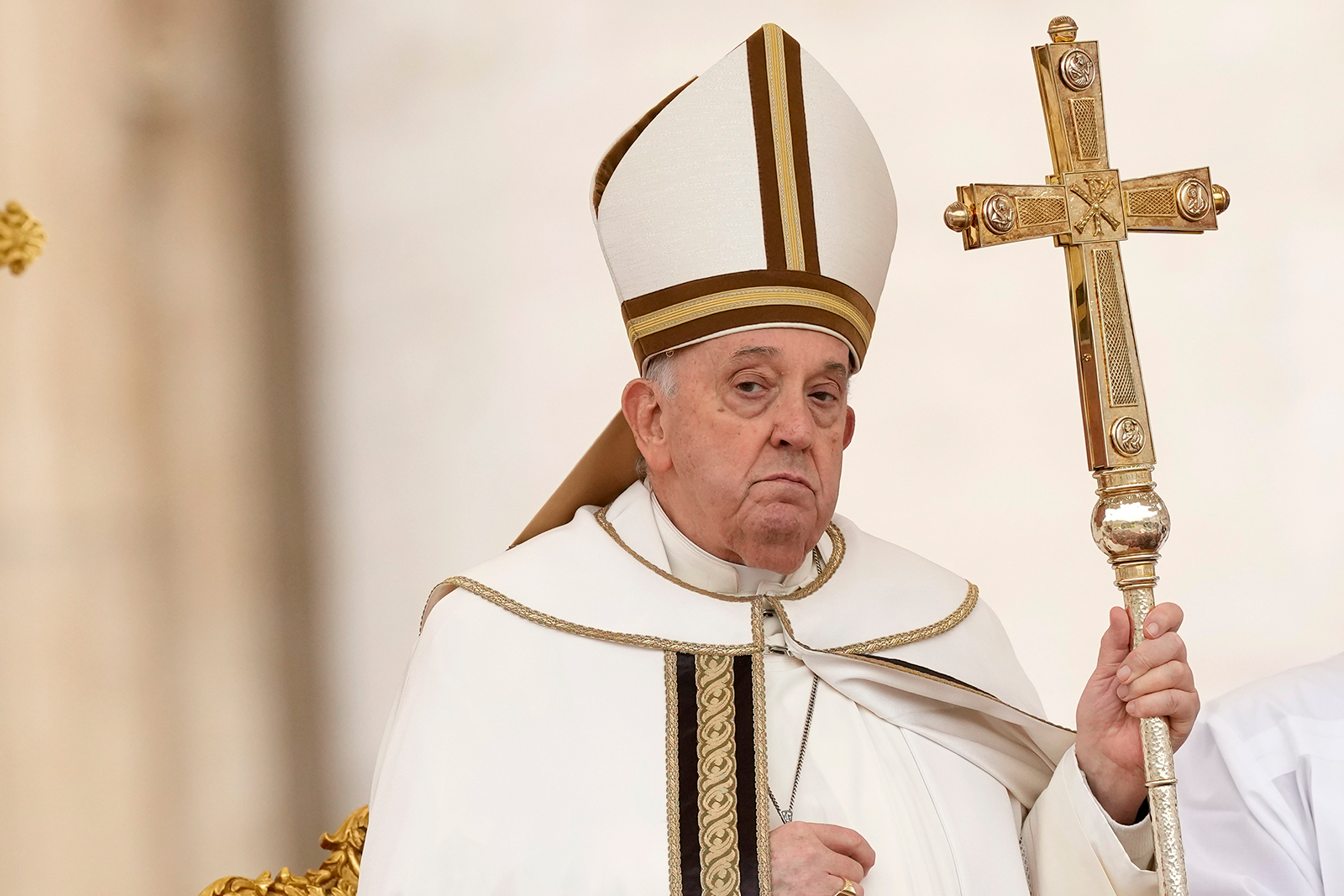 Pope Francis celebrates Easter Mass at the Vatican, on Sunday, March 31. 