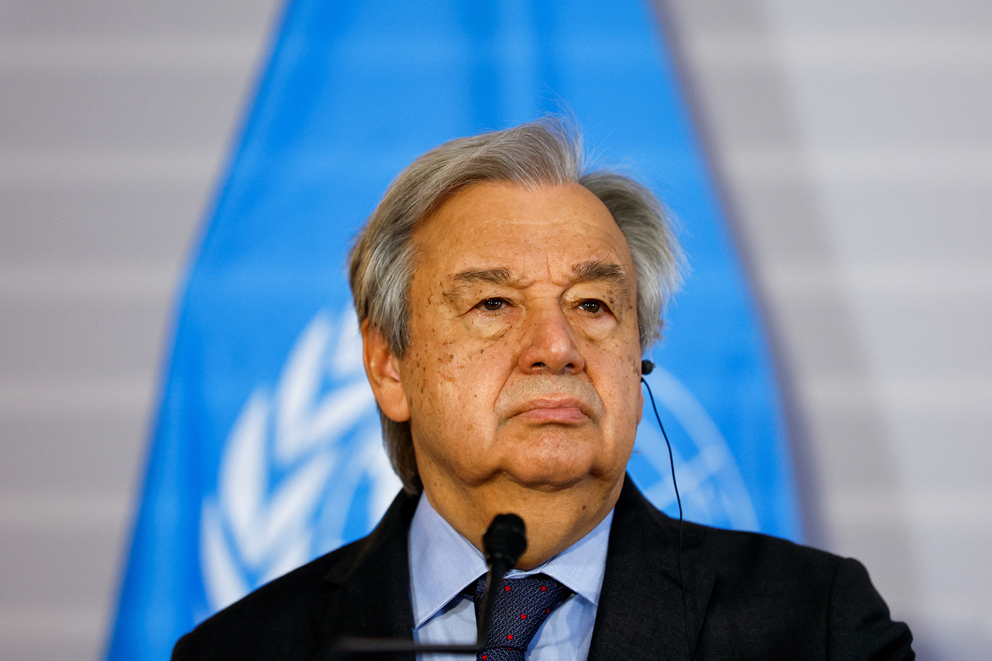 United Nations Secretary-General António Guterres attends a news conference in Vienna, Austria, on May 11.