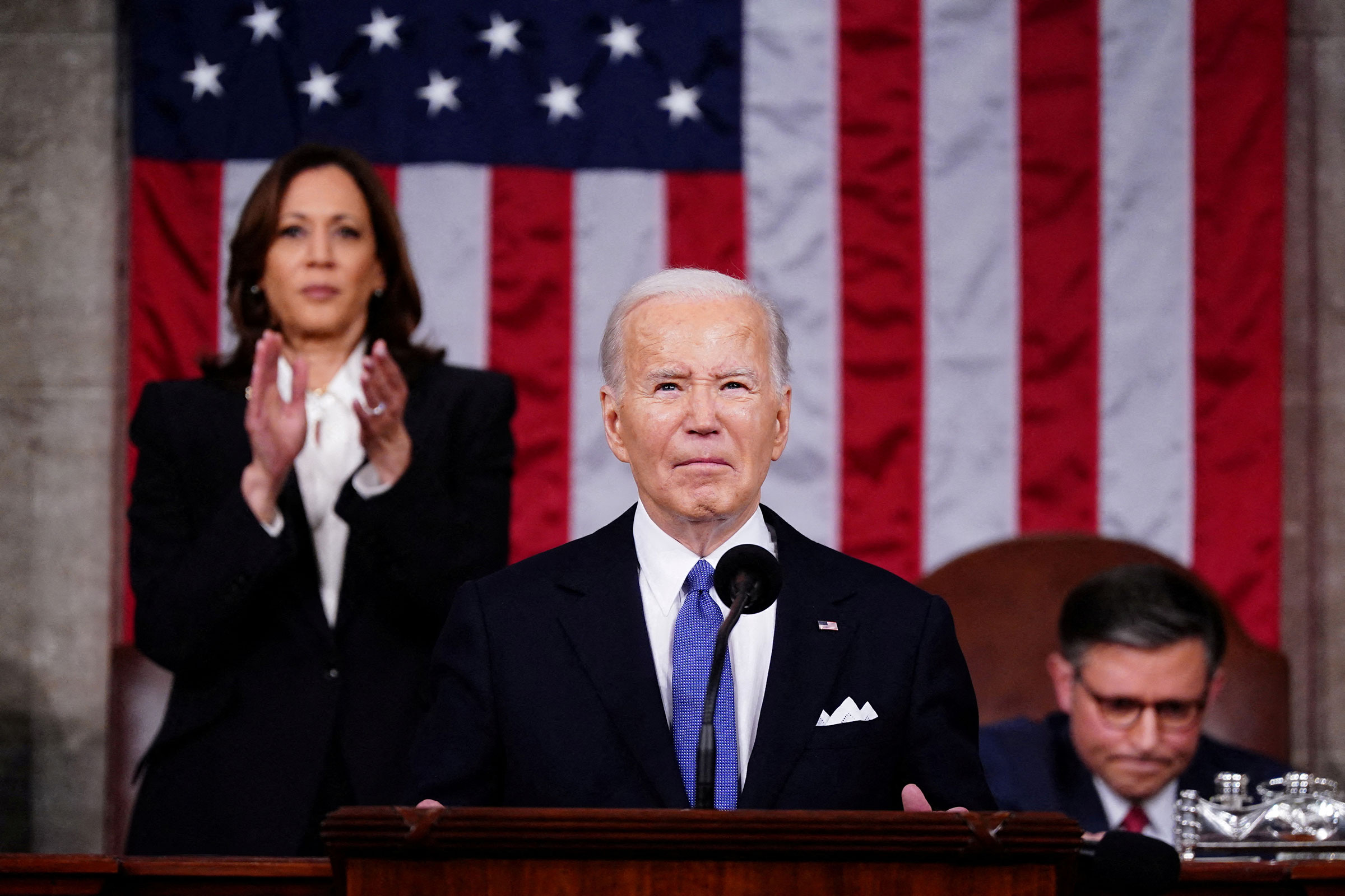 President Joe Biden delivers his third State of the Union address in the House Chamber of the US Capitol in Washington, DC, on March 7.